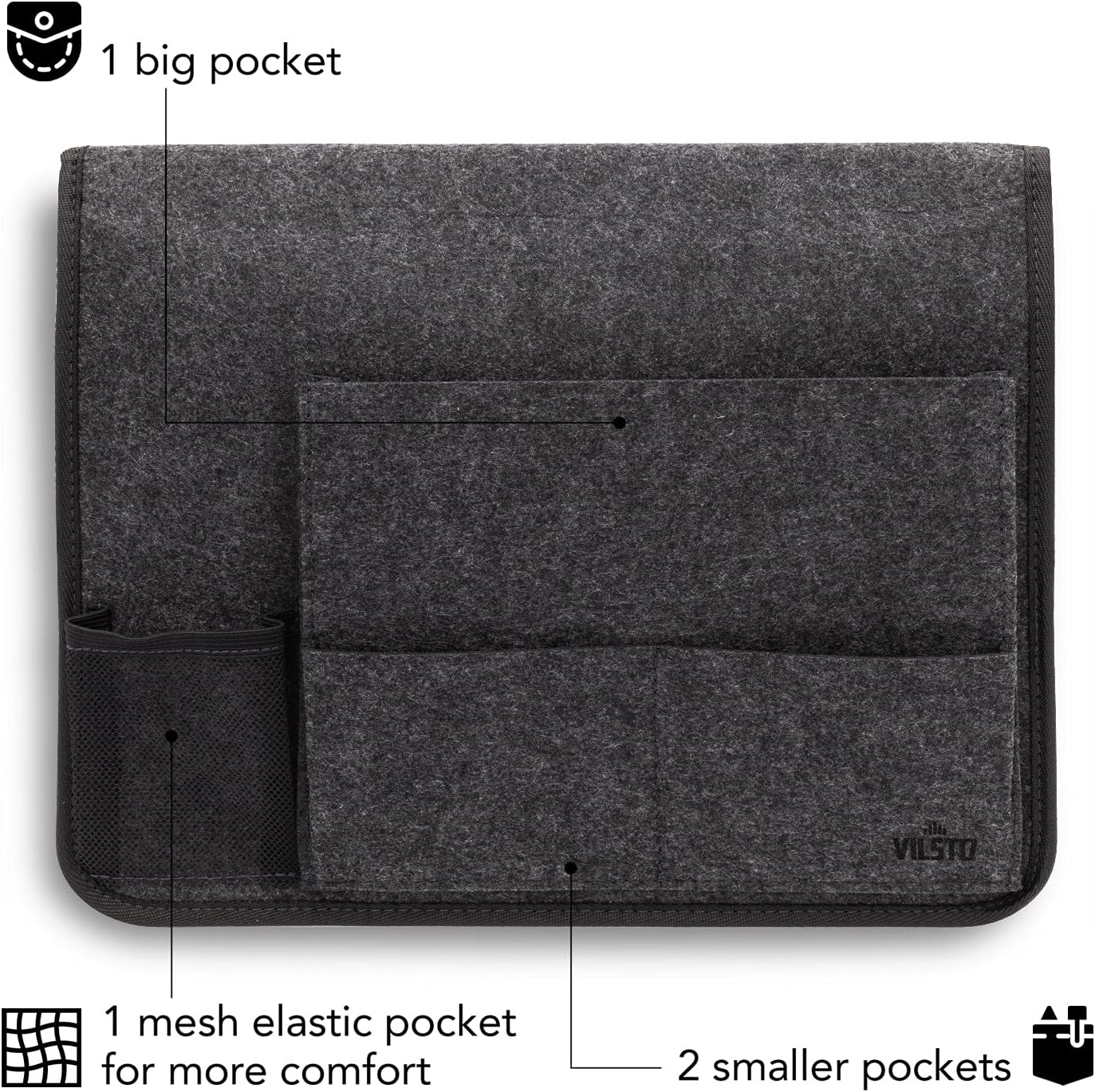 VILSTO Felt Bedside Storage Caddy, Bunk Bed Organiser Storage, Hanging