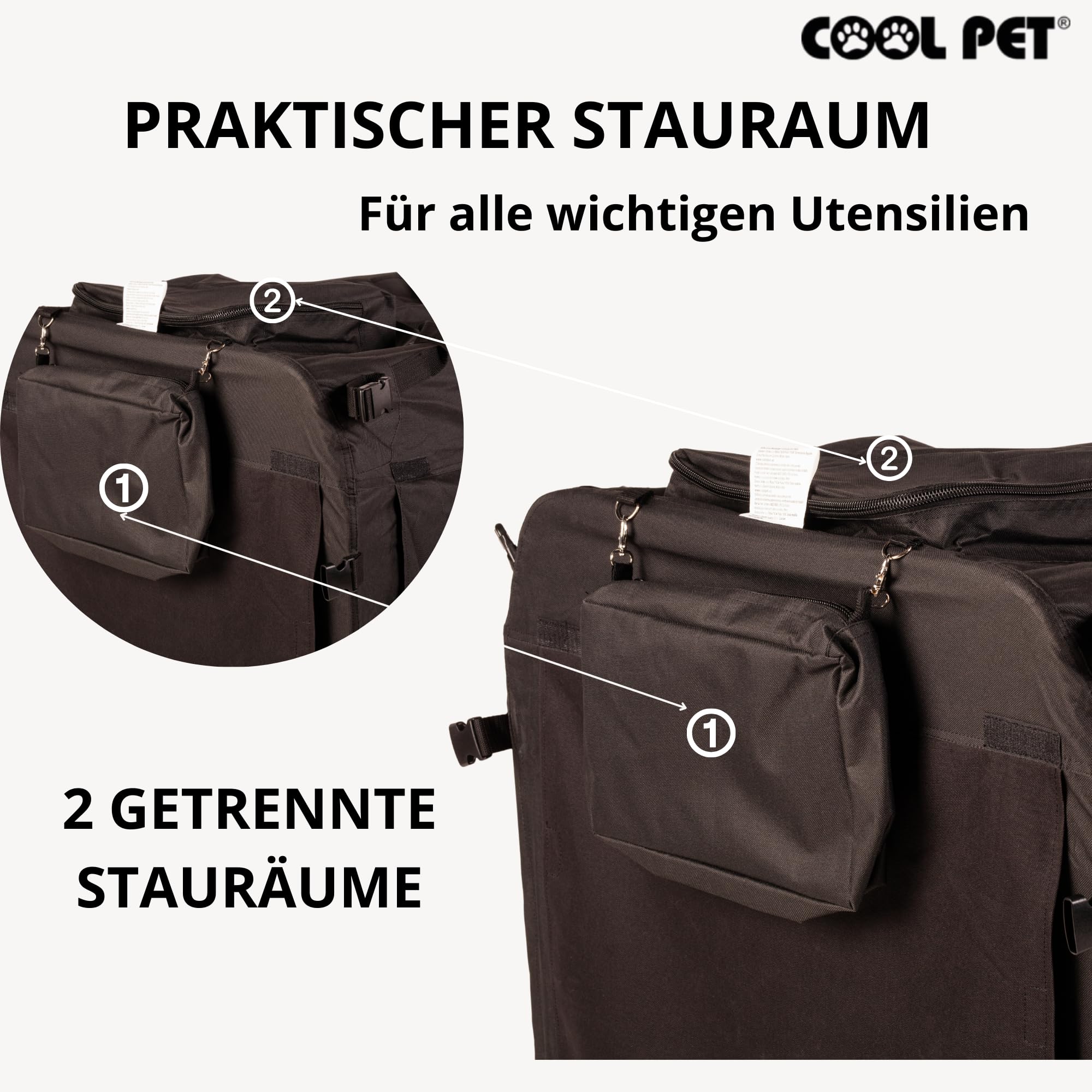 MaxiBox 140 * 90 * 110cm, Transportbox, COOL PET, Hundebox, Hundehütte, Hundekiste, Box für Hund (schwarz)