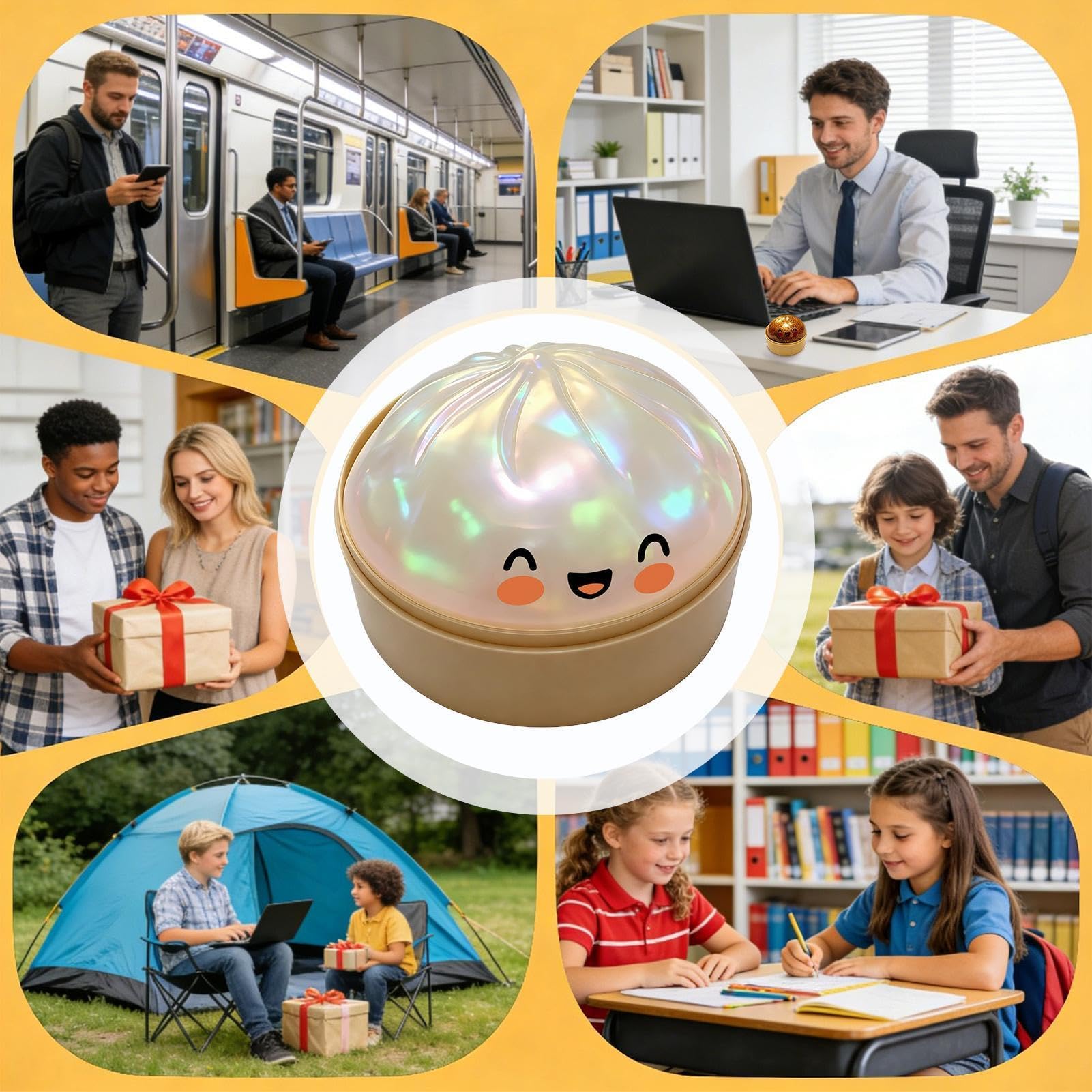 Bola Anti-Estrés Brillantina Dumpling - Amasable para Aliviar el Estrés | Peluche Anti-estrés para Amasar - para Estudio Trabajo Viaje Oficina Casa Coche Sala de Espera Meditación Regalos para Niños A — view 4