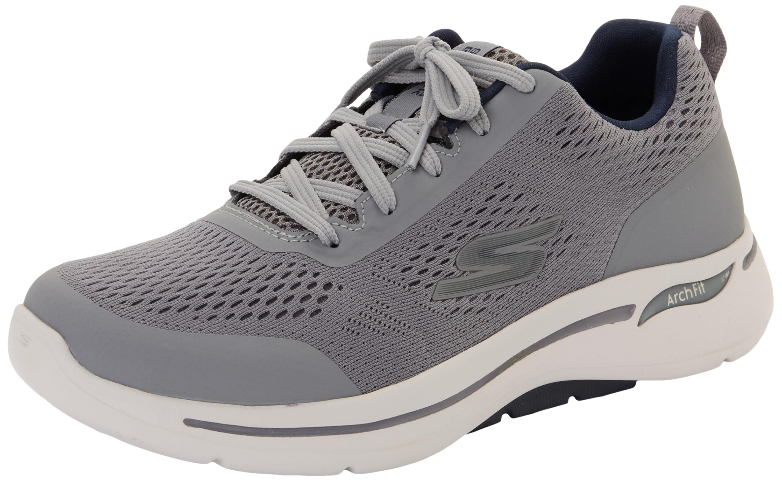Skechers Go Walk Arch Fit - Idyllic Grey/Navy 8.5 EE - Wide