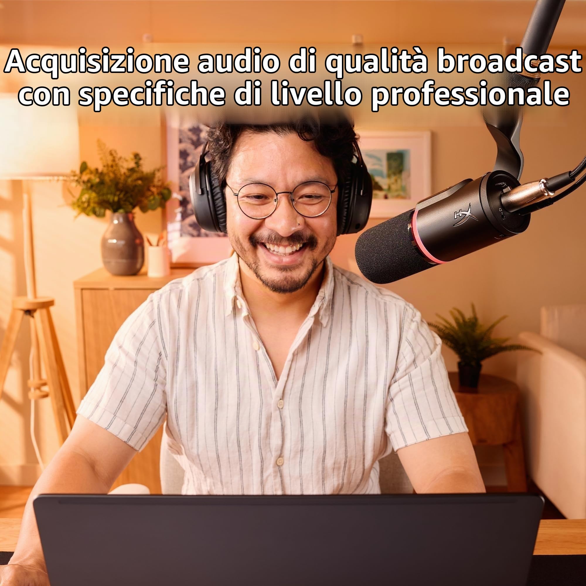 HyperX FlipCast, Microfono XLR/Usb Cardioide per Gaming, Streaming, Podcast, Compatibile Con Pc e Mac, Controllo Volume, Pulsante Muto, Plug & Play, Alta Qualità, Voce Chiara, Riduzione Rumore, Nero