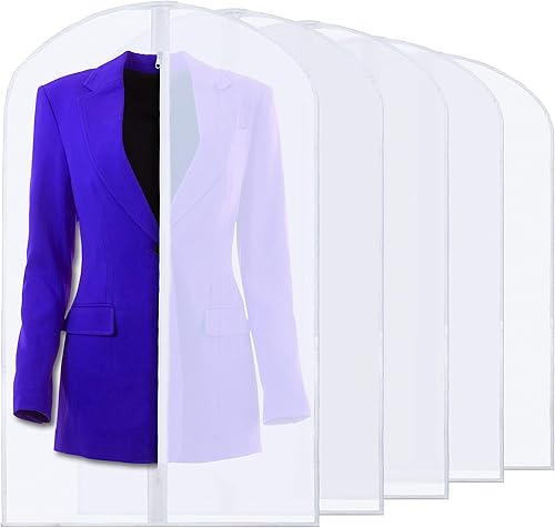 Plixio Bolsas transparentes de 40 pulgadas para colgar ropa, bolsas de plástico para almacenamiento en armario, fundas protectoras de ropa para