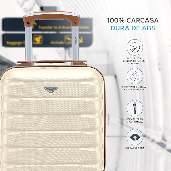 Flight Knight Rigido De Abs Ligero De 4 Ruedas Maletas Equipaje De Mano De Cabina Aprobado para Mas De 100 Aerolineas, Incluido Easyjet Y Tamano Maximo para Vueling Y Wizz Air 40x30x20cm - 4