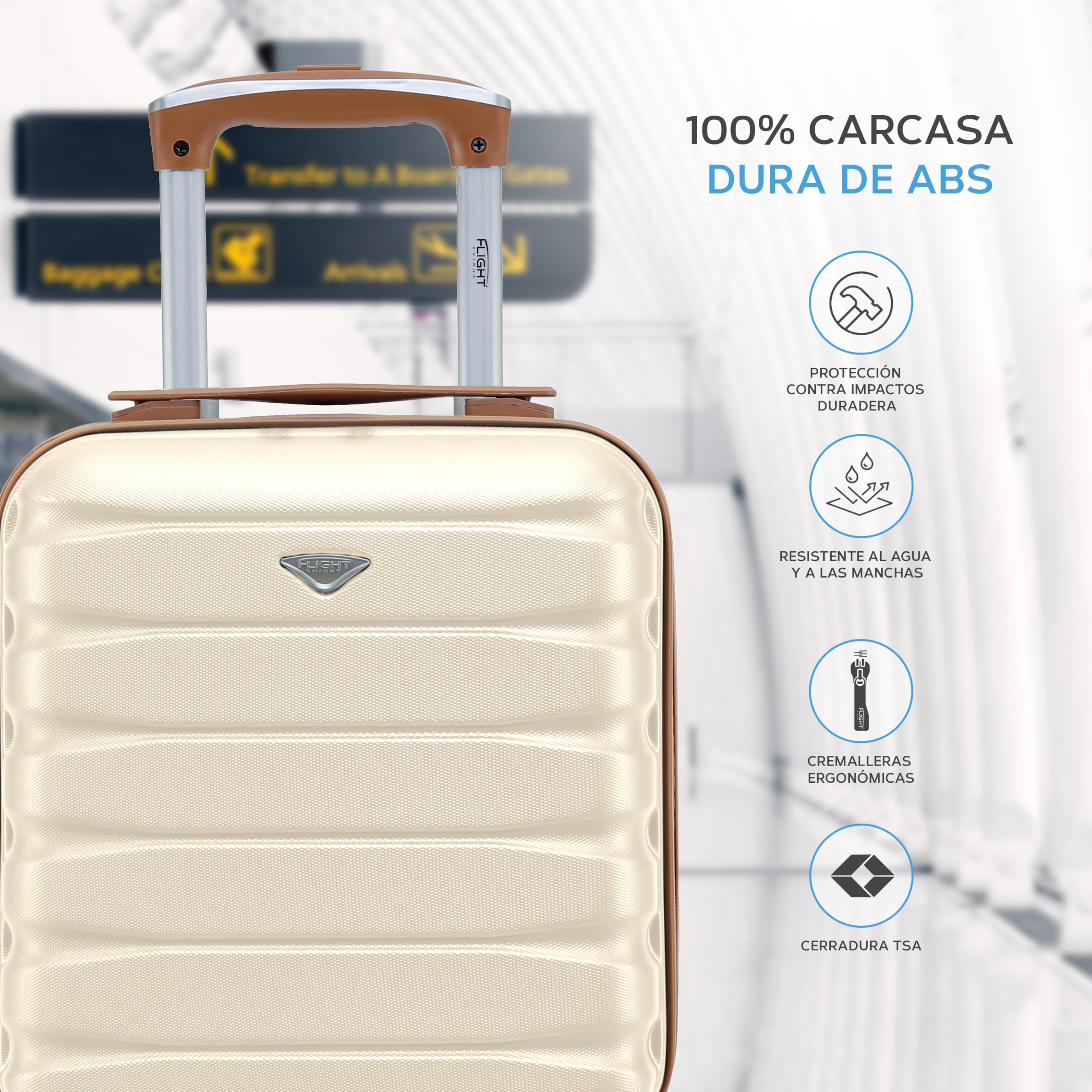 Flight Knight Rigido De Abs Ligero De 4 Ruedas Maletas Equipaje De Mano De Cabina Aprobado para Mas De 100 Aerolineas, Incluido Easyjet Y Tamano Maximo para Vueling Y Wizz Air 40x30x20cm — view 4