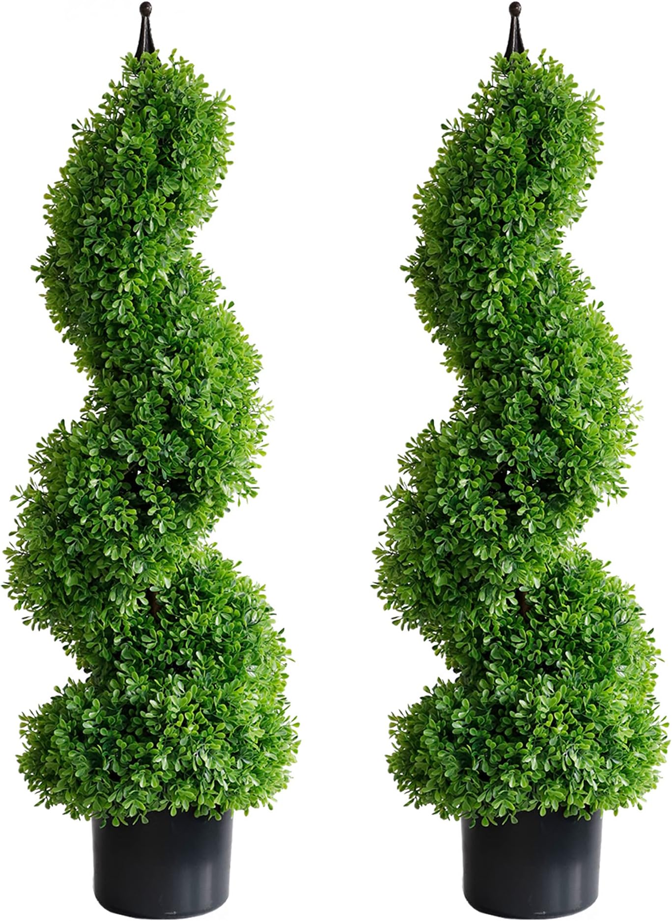 Topiary Trees Artificial Outdoor 2 Pack, Spiral Tree, Faux