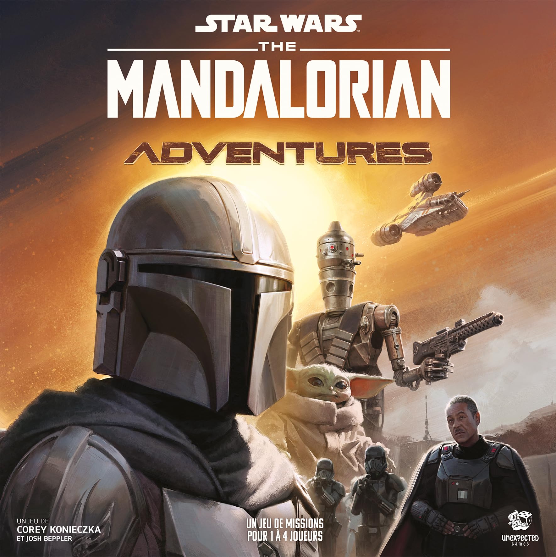 Asmodee Niespodziewane gry Star Wars - The Mandalorian Adventures - Gry planszowe - Gry planszowe - Gra kooperacyjna dla dorosłych i dzieci od 12 lat - od 1 do 4 graczy - wersja francuska