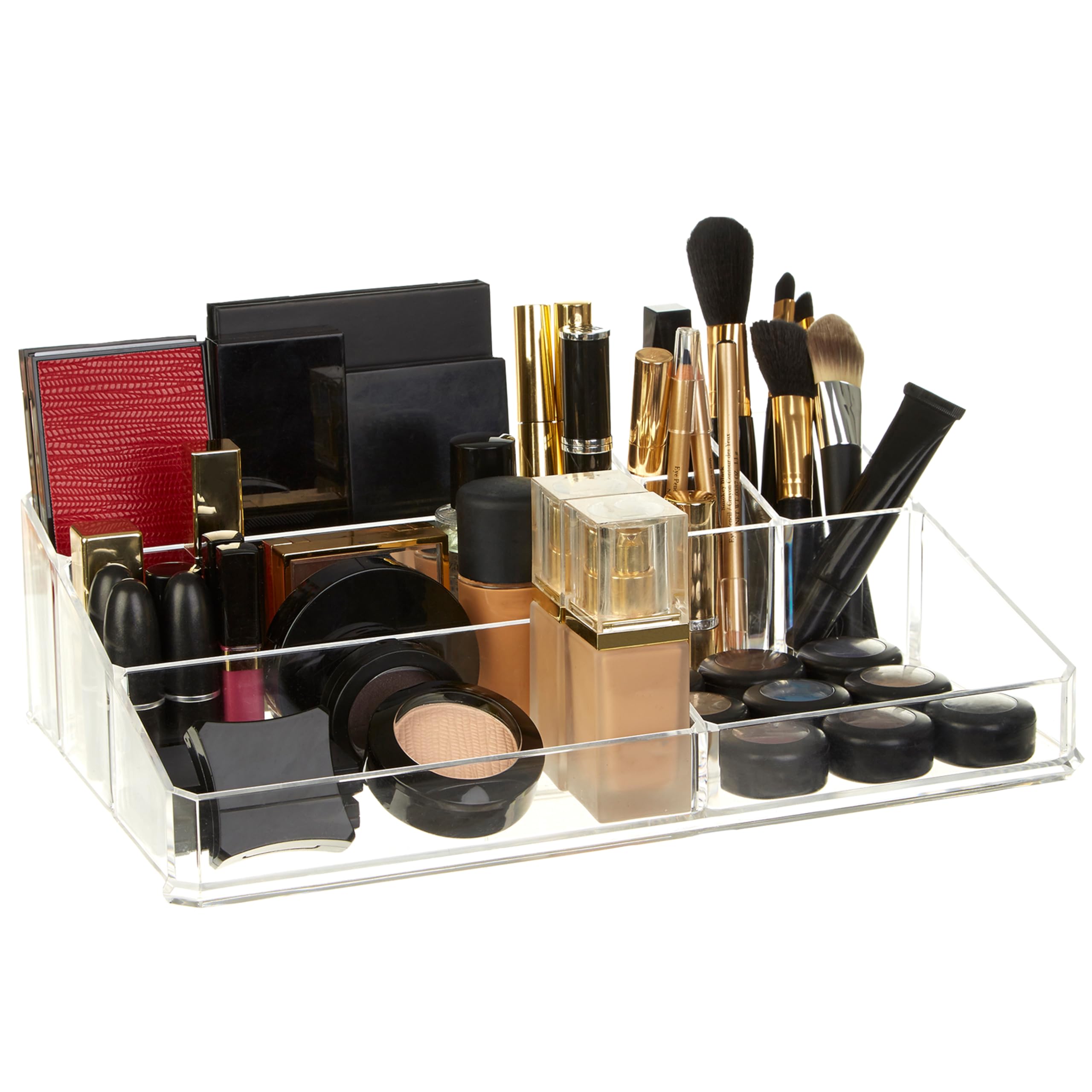 Premier Housewares 9 Compartment Cosmetics Organiser, Clear, 21 x 33 x 9 cm