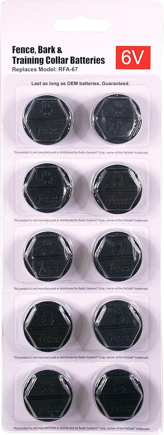 Long Lasting Japanese Powered Battery for All Fence Collars That Use Model RFA-67 (10 Pack)