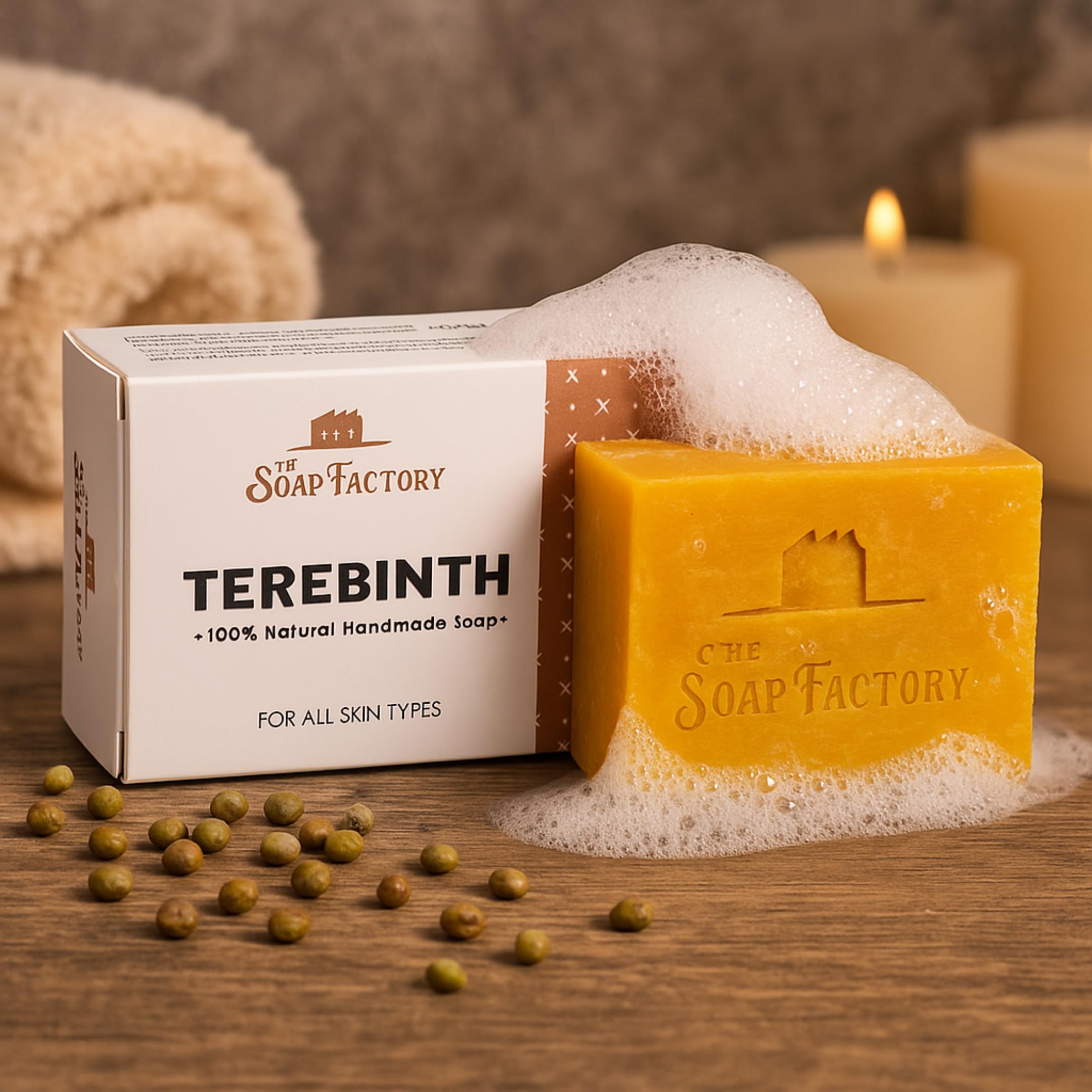 Natural Handmade Soap Duo (2 Pack) - Terebinth and Laurel Bars for Deep Cleansing Refreshing and Nourishing Daily Skincare - Image 2