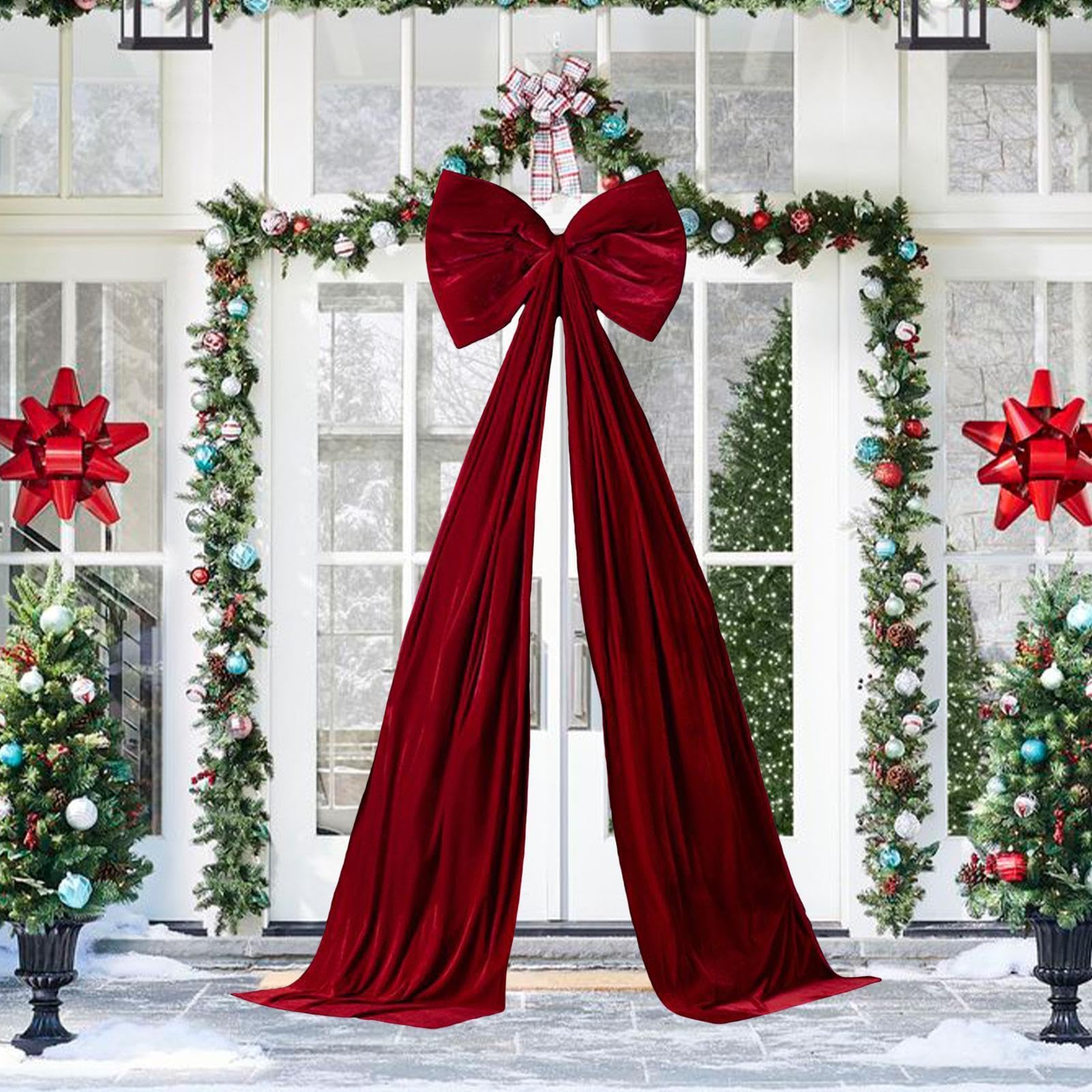 Lazos navideño Gigante Decoraciones con Lazos navideño extragrandes