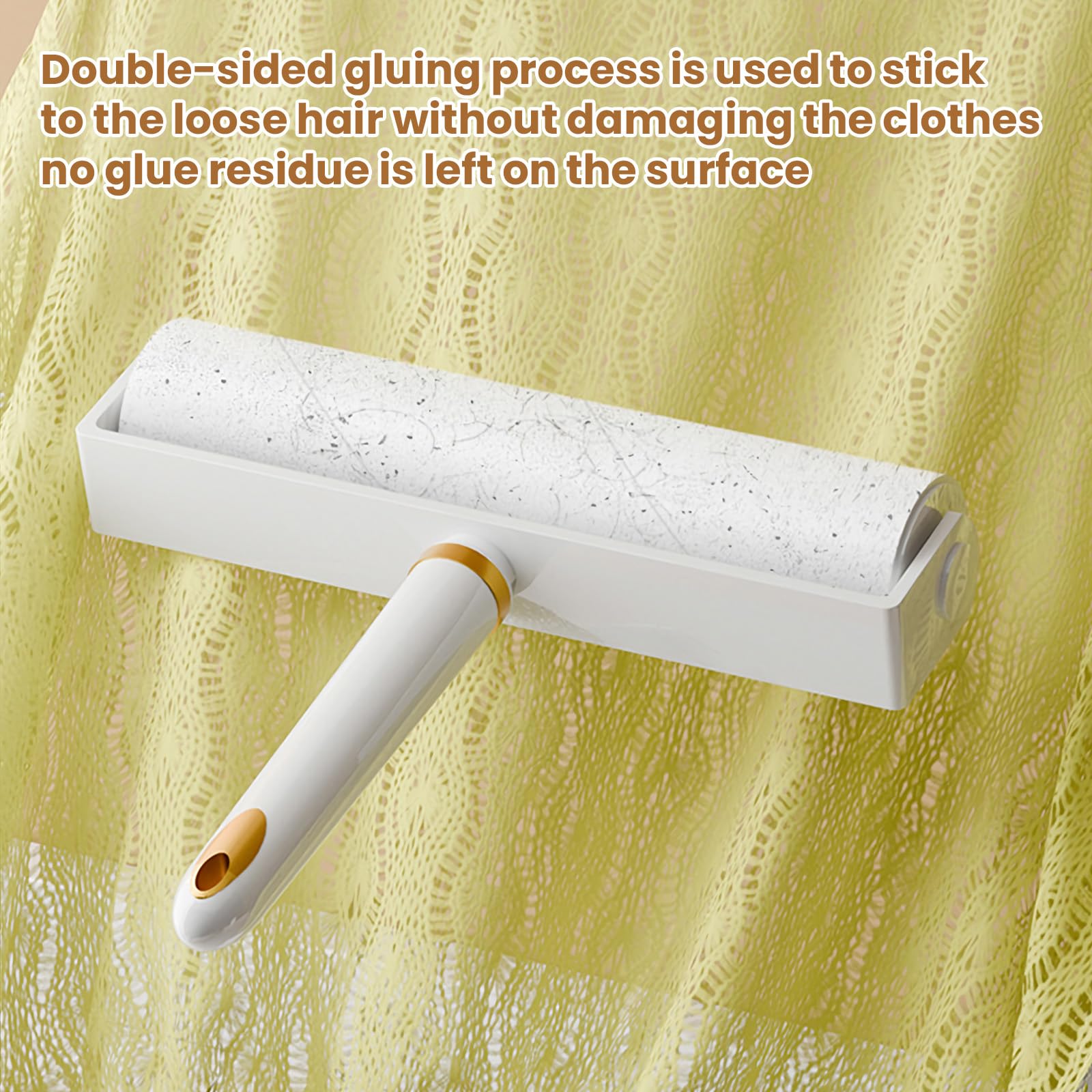Fusselrolle zur Tierhaarentfernung, extra klebrige Oberfläche mit Abdeckung, inklusive 2 Nachfüllrollen, 10 cm Breite – ideal für Kleidung, Couch, Möbelreinigung
