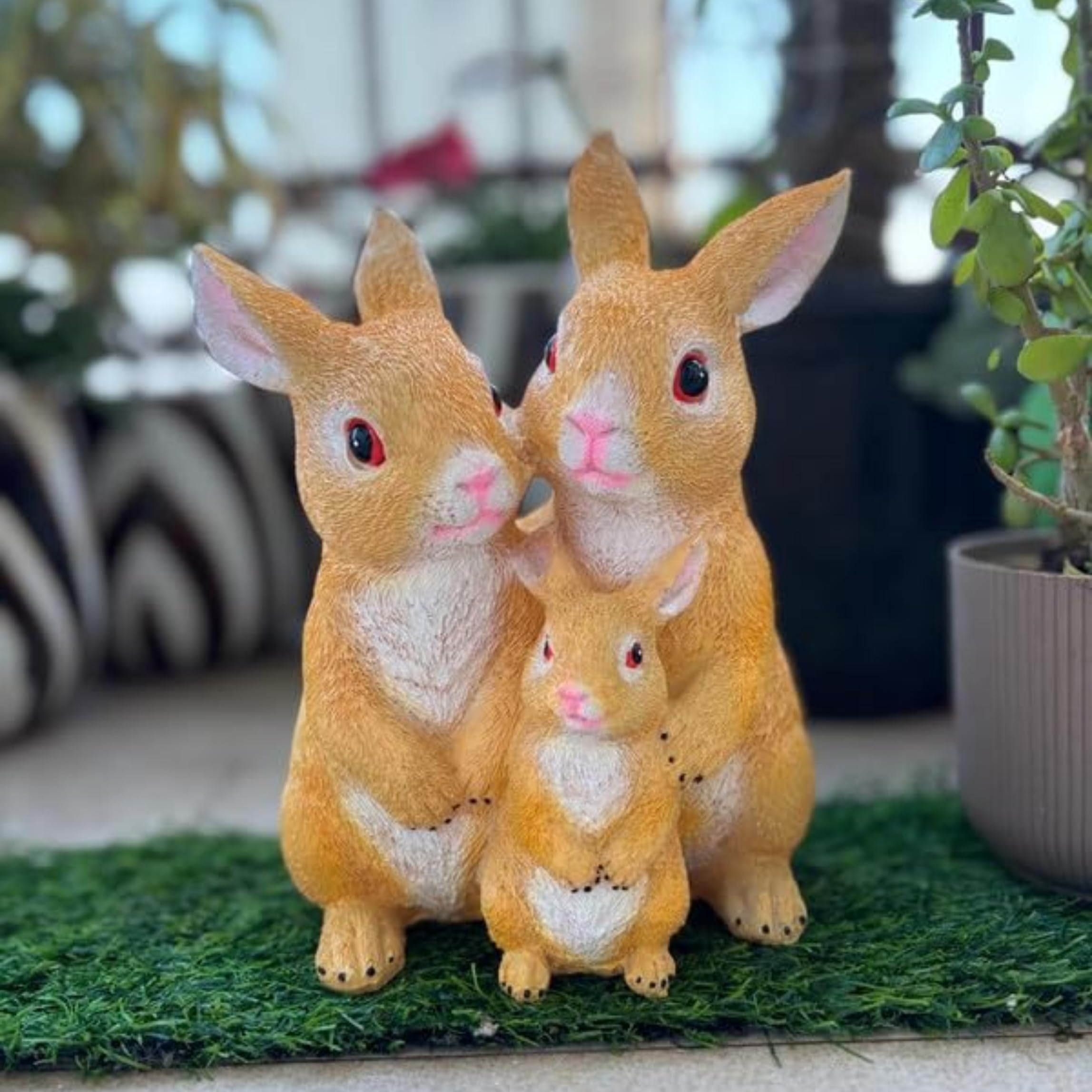 Wonderland 5 Inch Brown Rabbit Family Statue for Garden Décor|Outdoor Décor for Garden, Yard, Lawn, Patio| Gifting Purpose| Balcony Decoration-image-33
