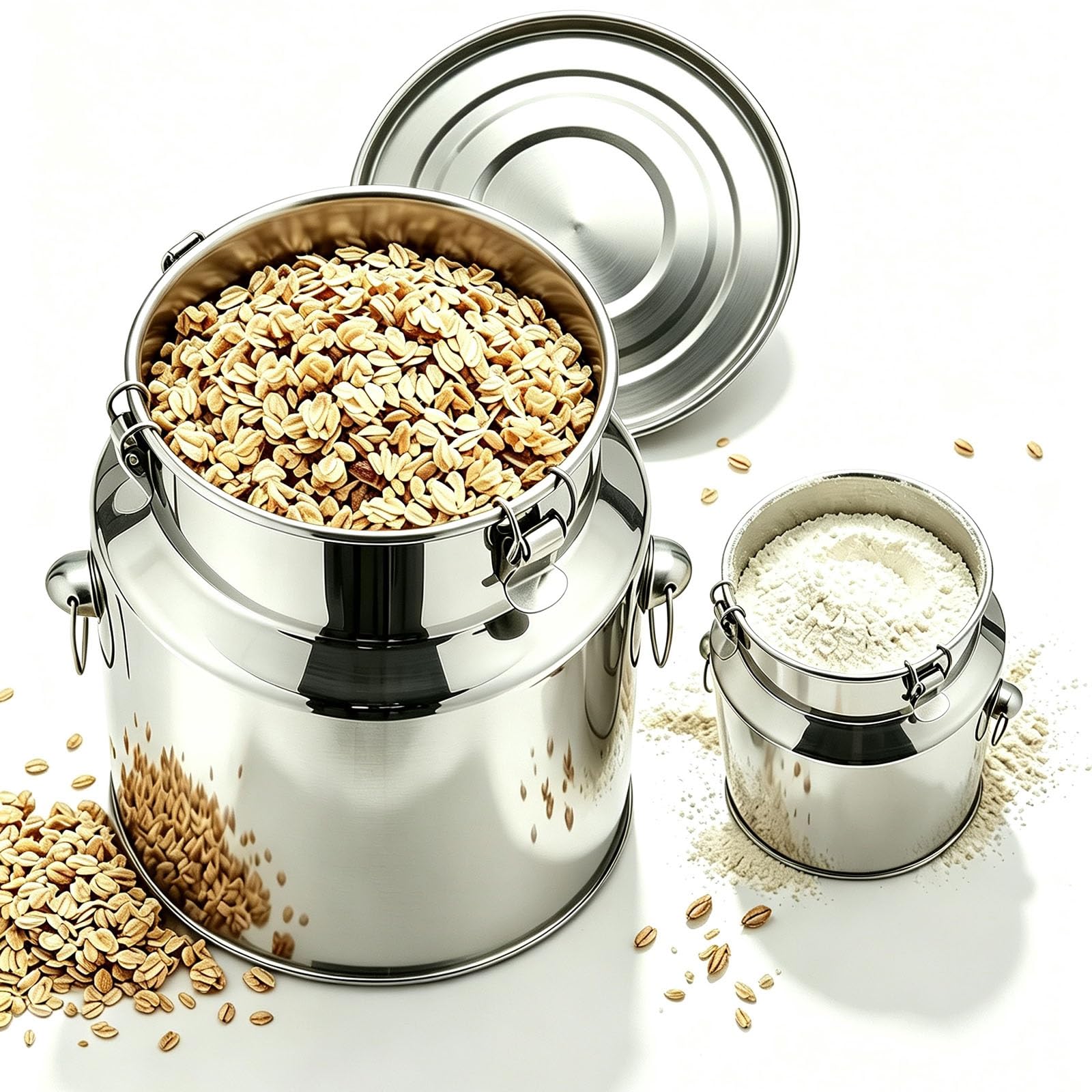 Cantarilla Lechera de Acero Inoxidable 15L con Tapa Estanca, Recipiente | Metálico Multiusos para Leche, Vino, Cerveza, Aceite y Almacenamiento de Alimentos(No faucet,42L/11.10Gal)