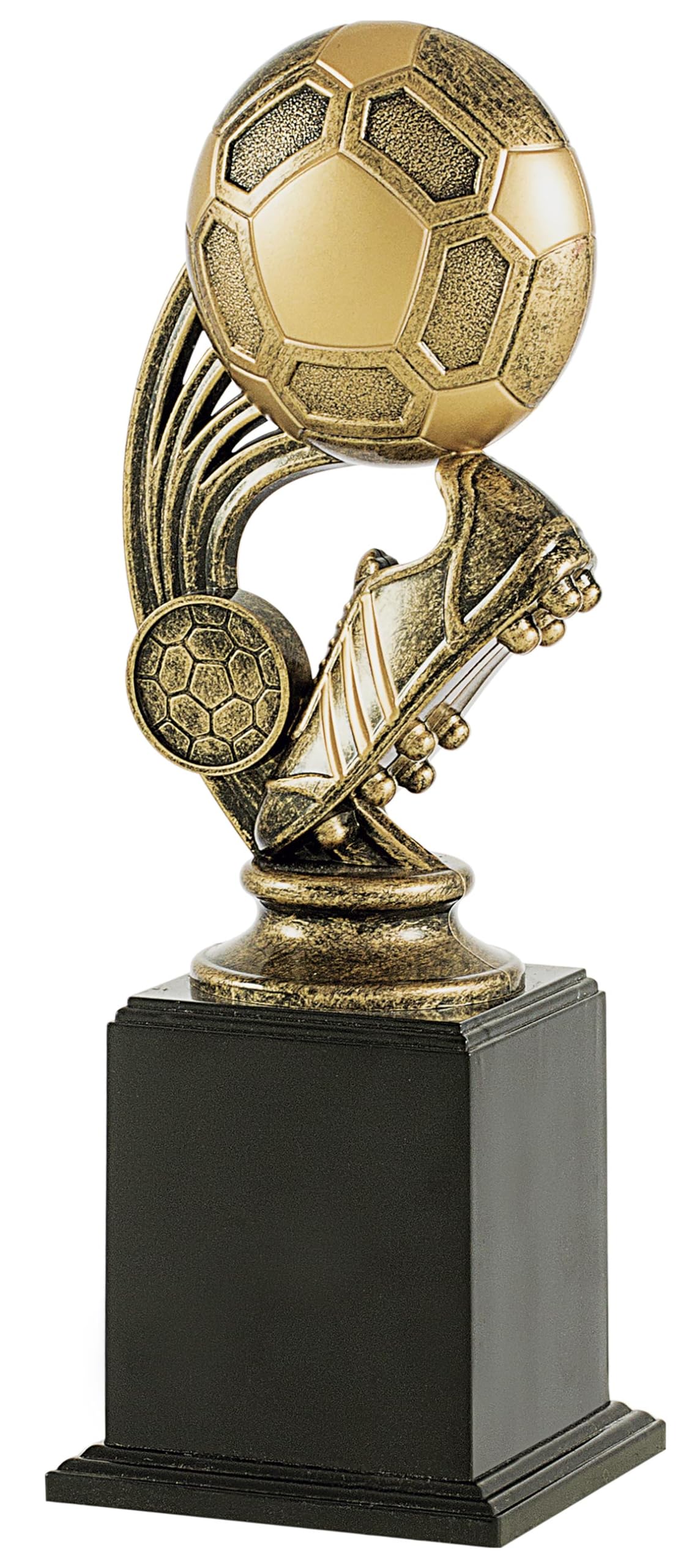 AT1218 - Trofeo Futbol Bota y balón simil Escultura Resina