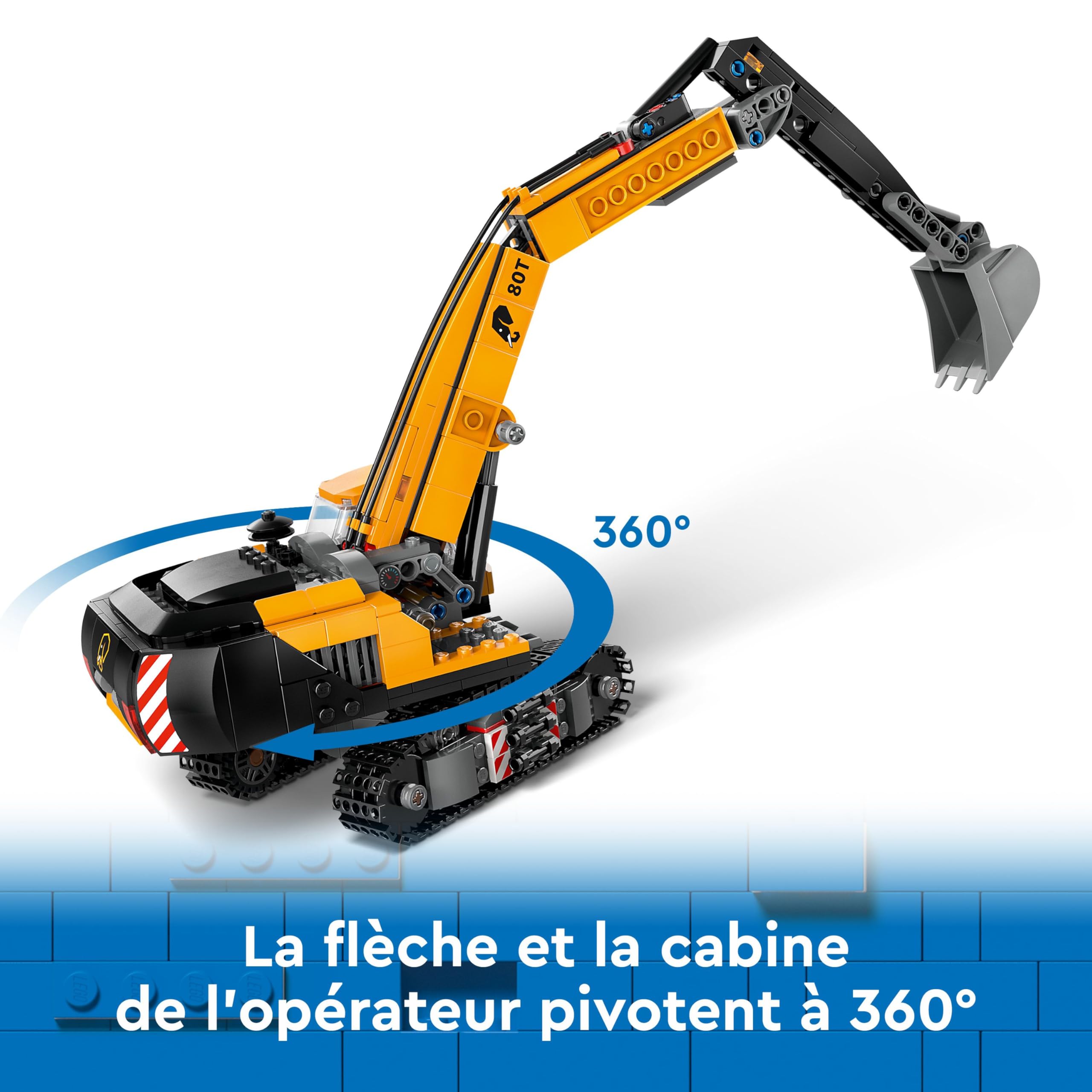 LEGO City La Pelleteuse de Chantier Jaune, Jouet pour Enfants Garçons et Filles dès 8 Ans, Idée de Cadeau d’Anniversaire, Minifigurines de Conducteur, Ouvrier et Architecte 60420