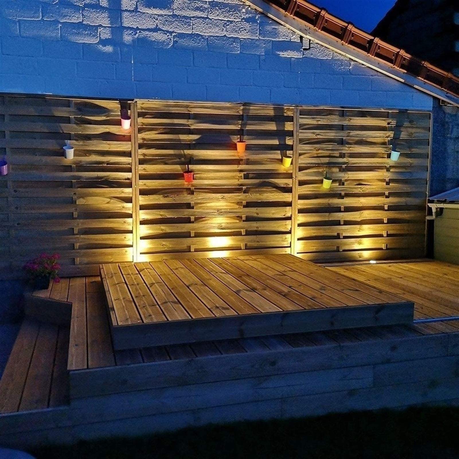 Luces LED para Exteriores empotradas en el Suelo, focos LED de CA 85-265 V, focos LED para Exteriores a Prueba de Agua IP67, focos LED para Exteriores empotrados (Color: luz cálida, tamaño: