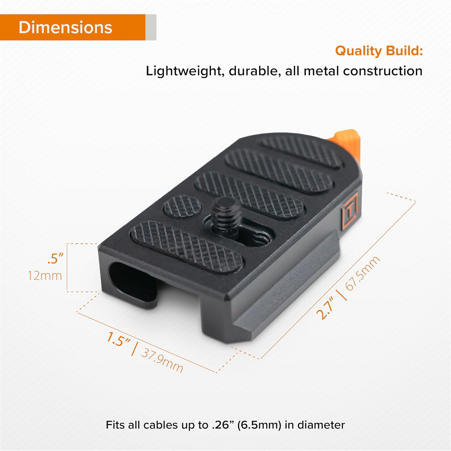 TetherGuard LeverLock & Cable Kit, Dual USB-C Right Angle to USB-C, 15' (4.6m), High Vis. Orange