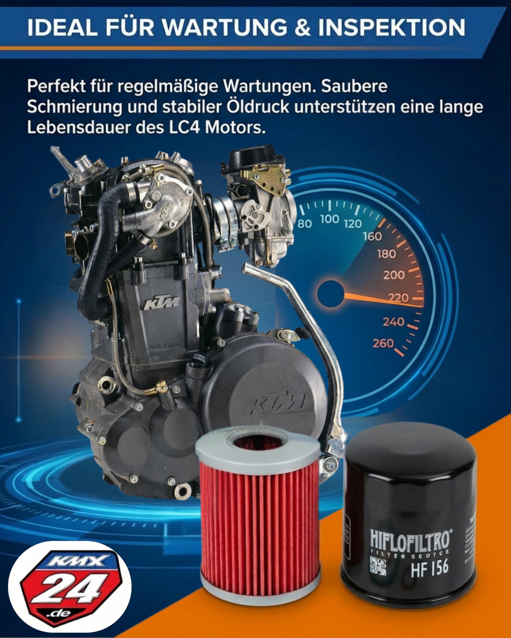 Ölfilter Kit KTM LC4 400 620 625 640 660 EXC Adventure Duke SMC SXC EGS Enduro Supermoto 1995-2007 Motorrad Ölfilter Set mit Dichtungen