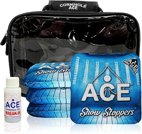 Show Stoppers  ACE Pro Bolsas de Cornhole + kits PRO  Slick Slicker Slicker de doble cara para todo tipo de clima  Bolsa opcional para romper y