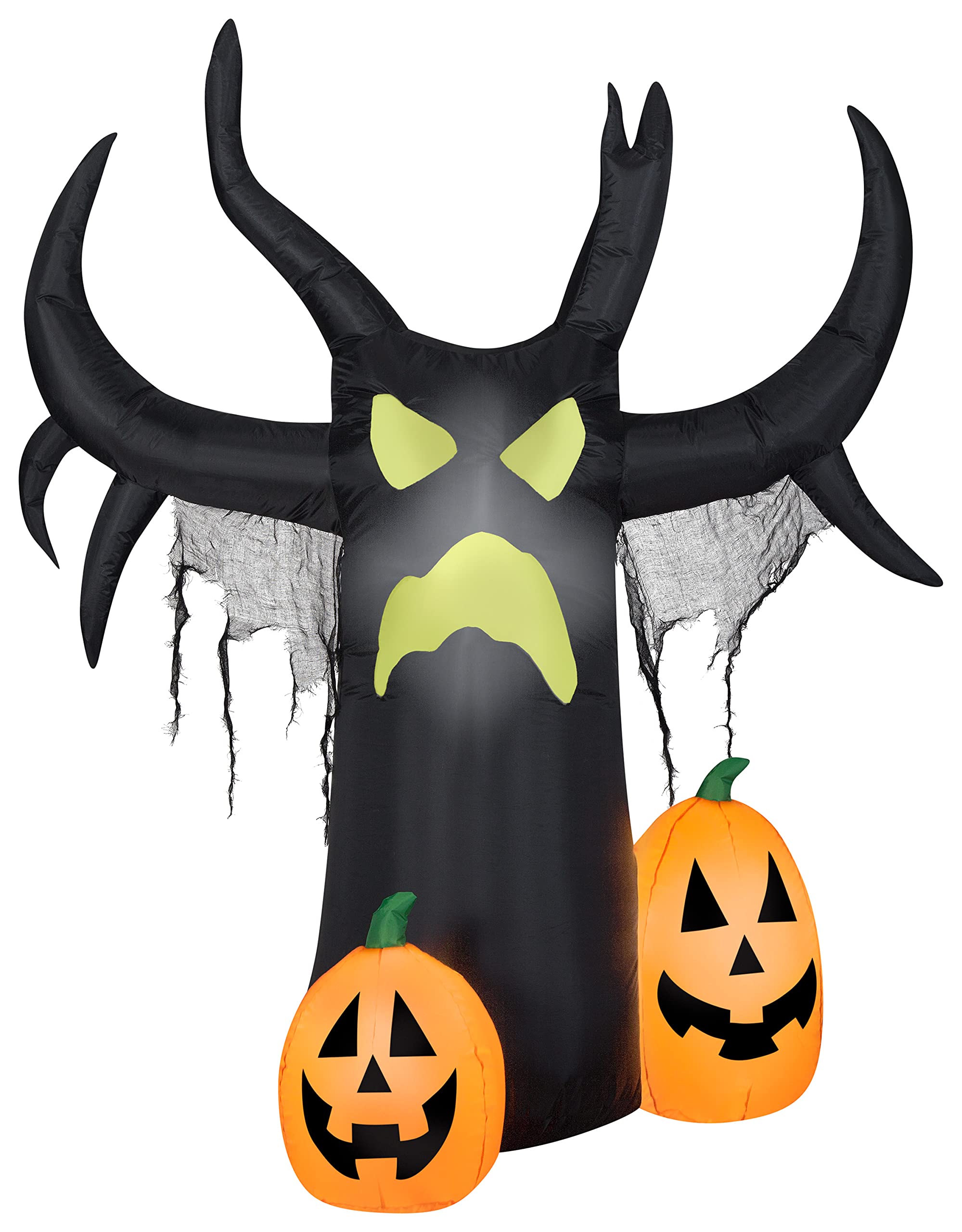 GemmyChristmas Airblown Inflatable Tree w/JOL Scene, Black