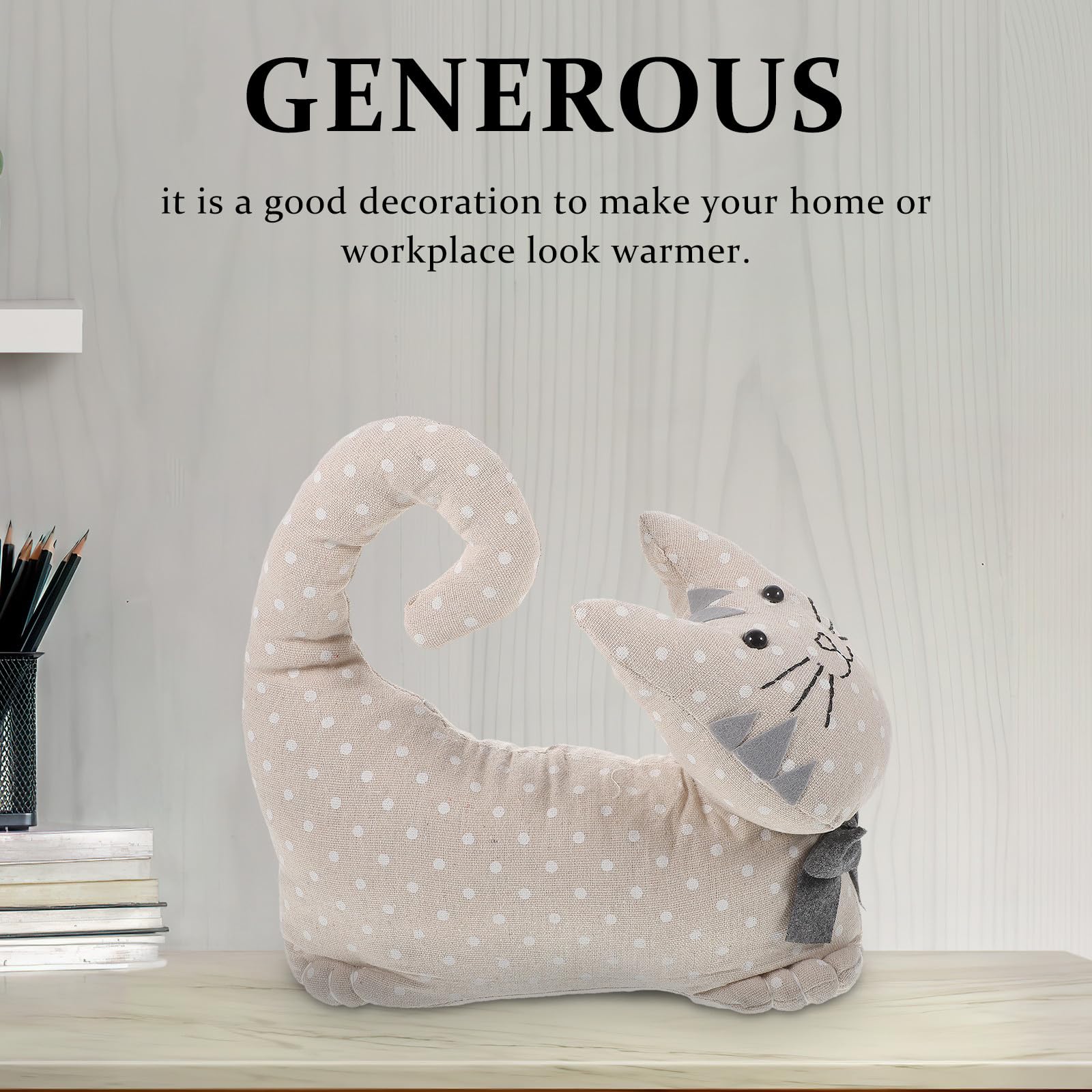 SUPVOX Fermaporta da Pavimento di Cotone a Forma di Gatto Decorativo e Ponderato per Ufficio e Bagno, Accessorio Simpatico per Nuovi Proprietari di Casa