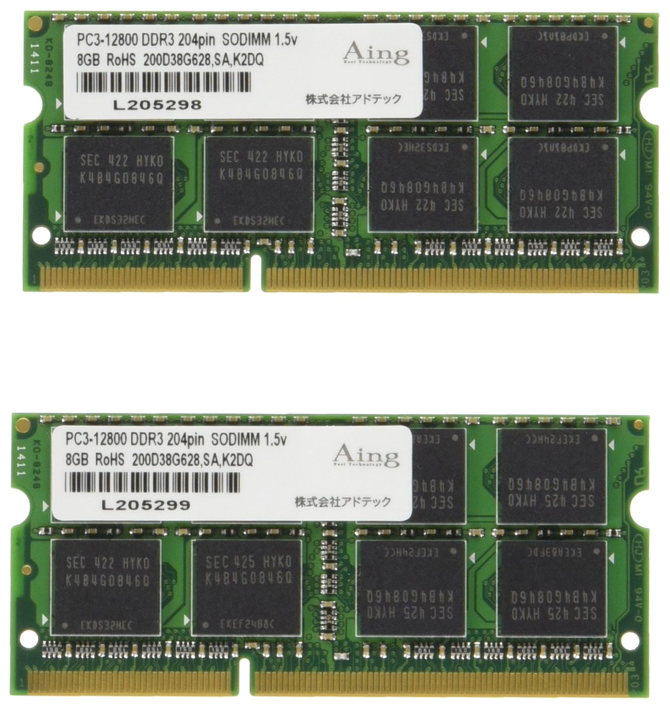 Amazon | アドテック DDR3-1600/PC3-12800 SO-DIMM 8GB×2枚組