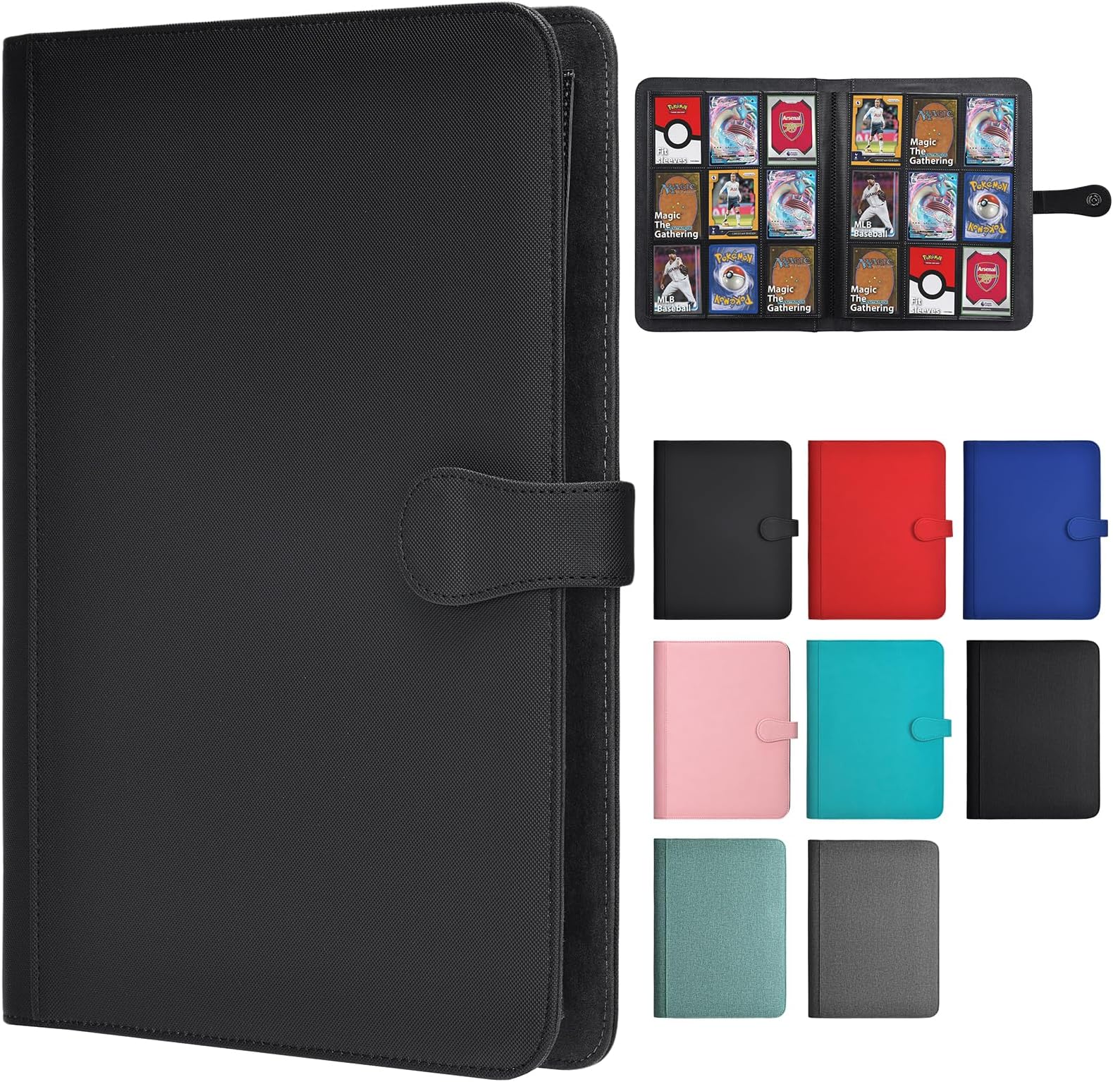 HerriaT Trading Card Binder, 9 Pocket PU Cover Card