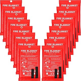 Jerify 16 Pack Fire Blanket for Home Emergency Fire Blanket 47 x 47 Inch Kitchen Fire Suppression Blanket Fiberglass Fire Blanket Flame Retardant Protection and Heat Insulation (Red)