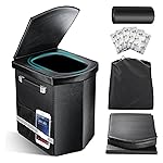 2025 Upgraded XL Portable Toilet for Adults,Tall Camping Toilet with Lid and Convenient Carry Bag, Portable Potty for Camping, Hiking, Car Travel,Truck, RV, Boating, Road Trips, Beach