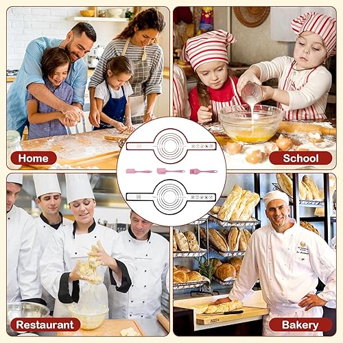 Miniatura 7 de TPBSITNS 2 alfombrillas de silicona para hornear pan, horno holandés, kit de inicio reutilizable de masa madre de mango largo con 3 cepillos y