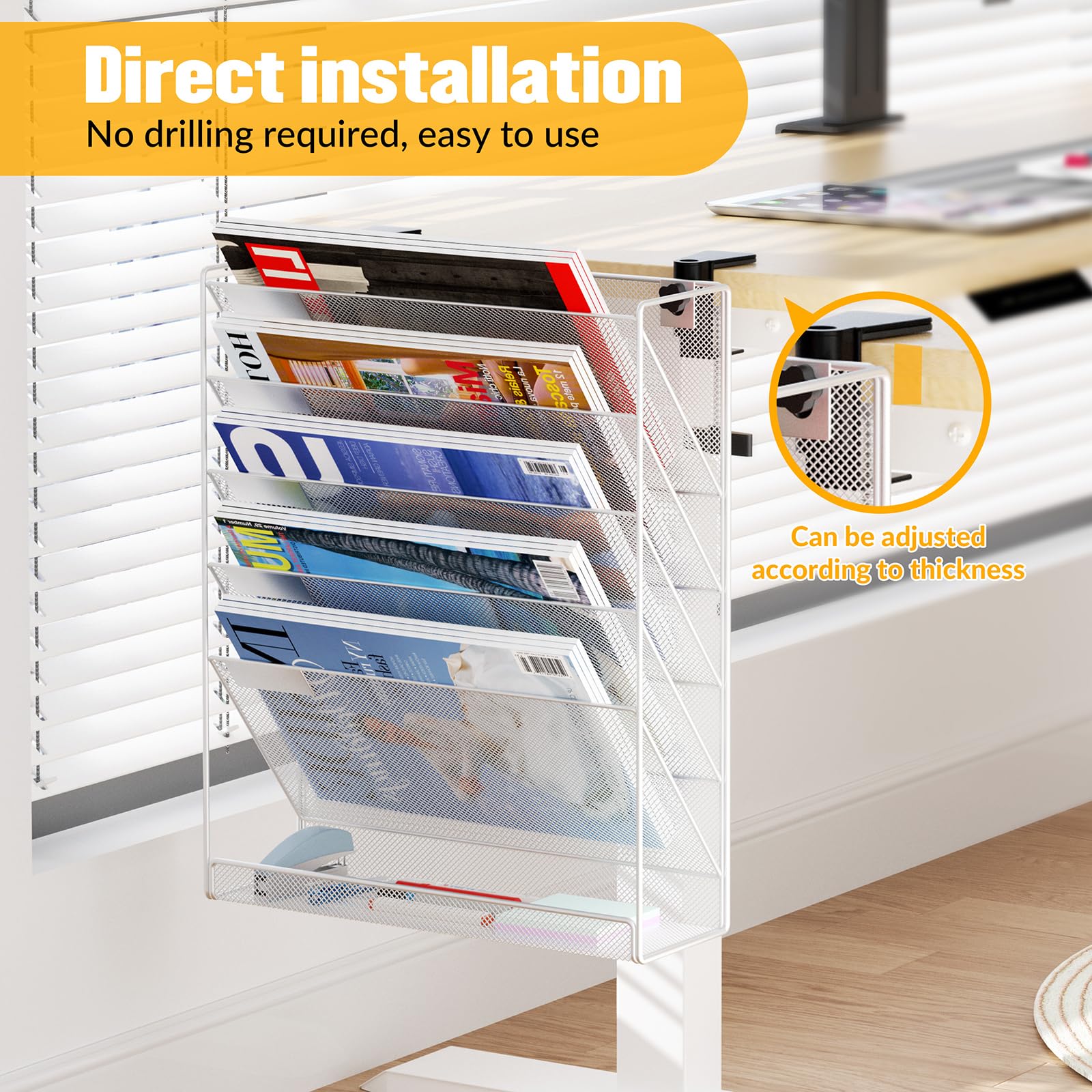 organizzatore per documenti, porta A4 e forniture ufficio, striscione da scrivania, accessori da scrivania (grigio)