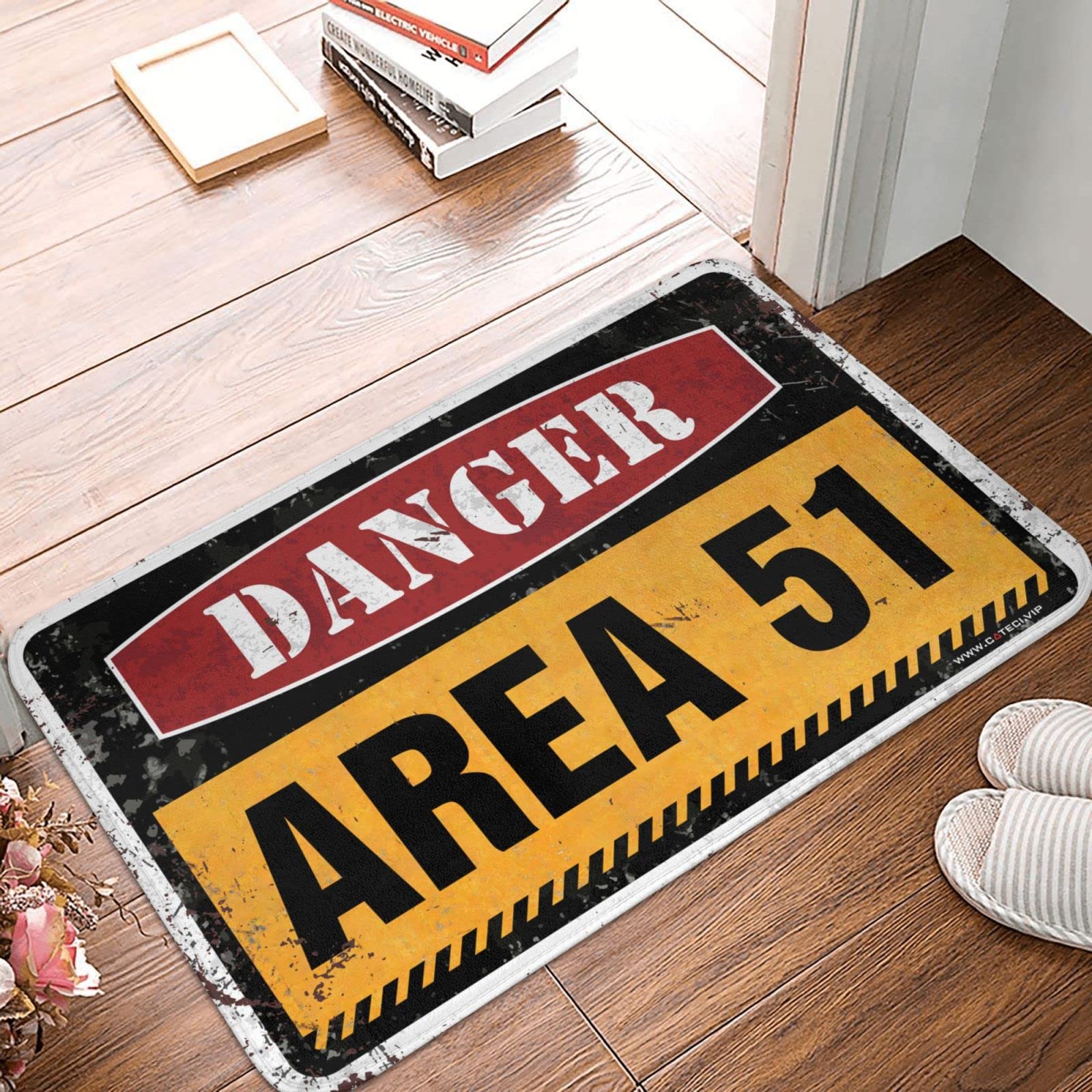 Paillasson amusant COTECI pour entrée extérieure tapis d'avertissement 51 de 65x90 cm