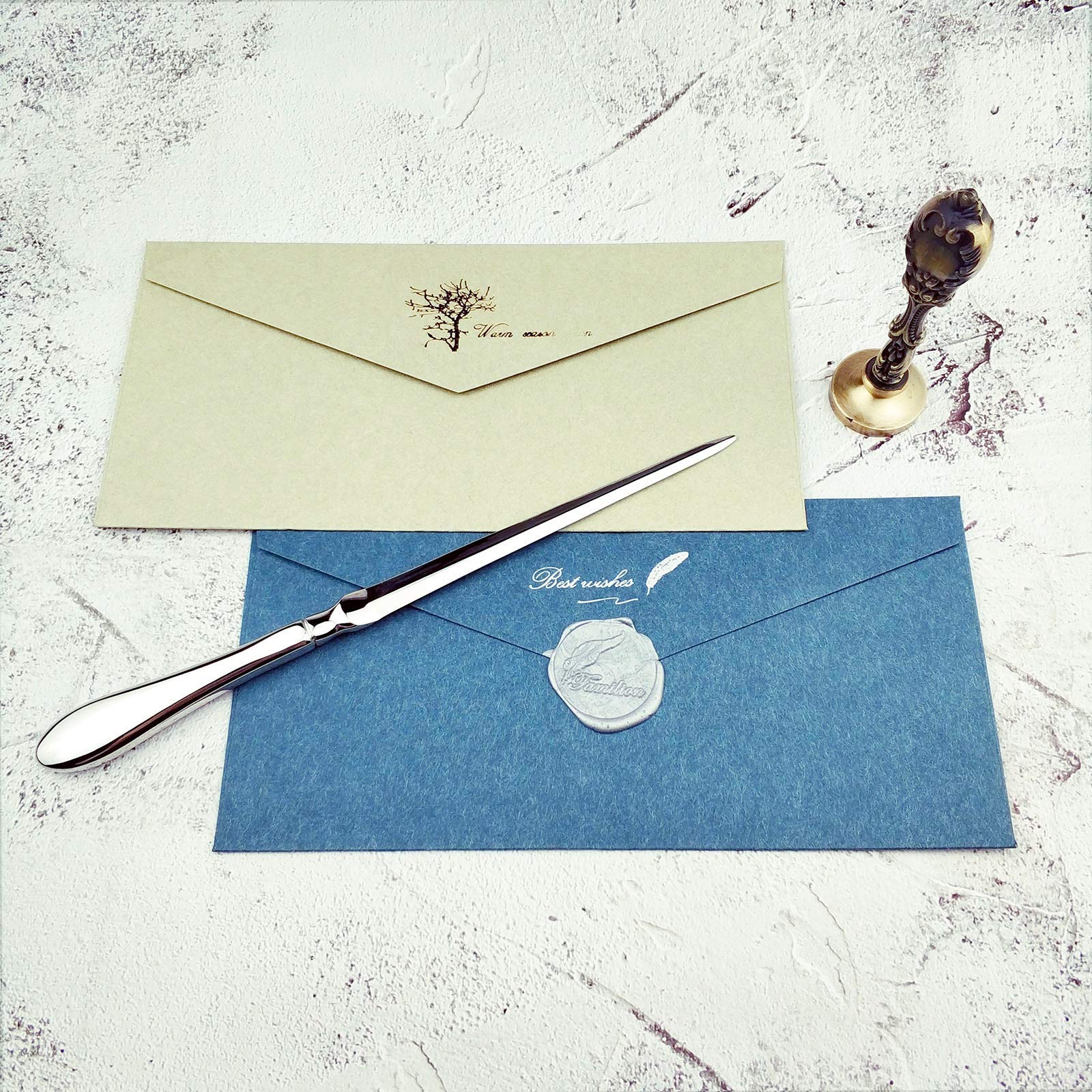 Sunnysam Silvery Letter Opener, Envelope Opener Knife, Metal Paper Cutting Knife, 9 Inches
