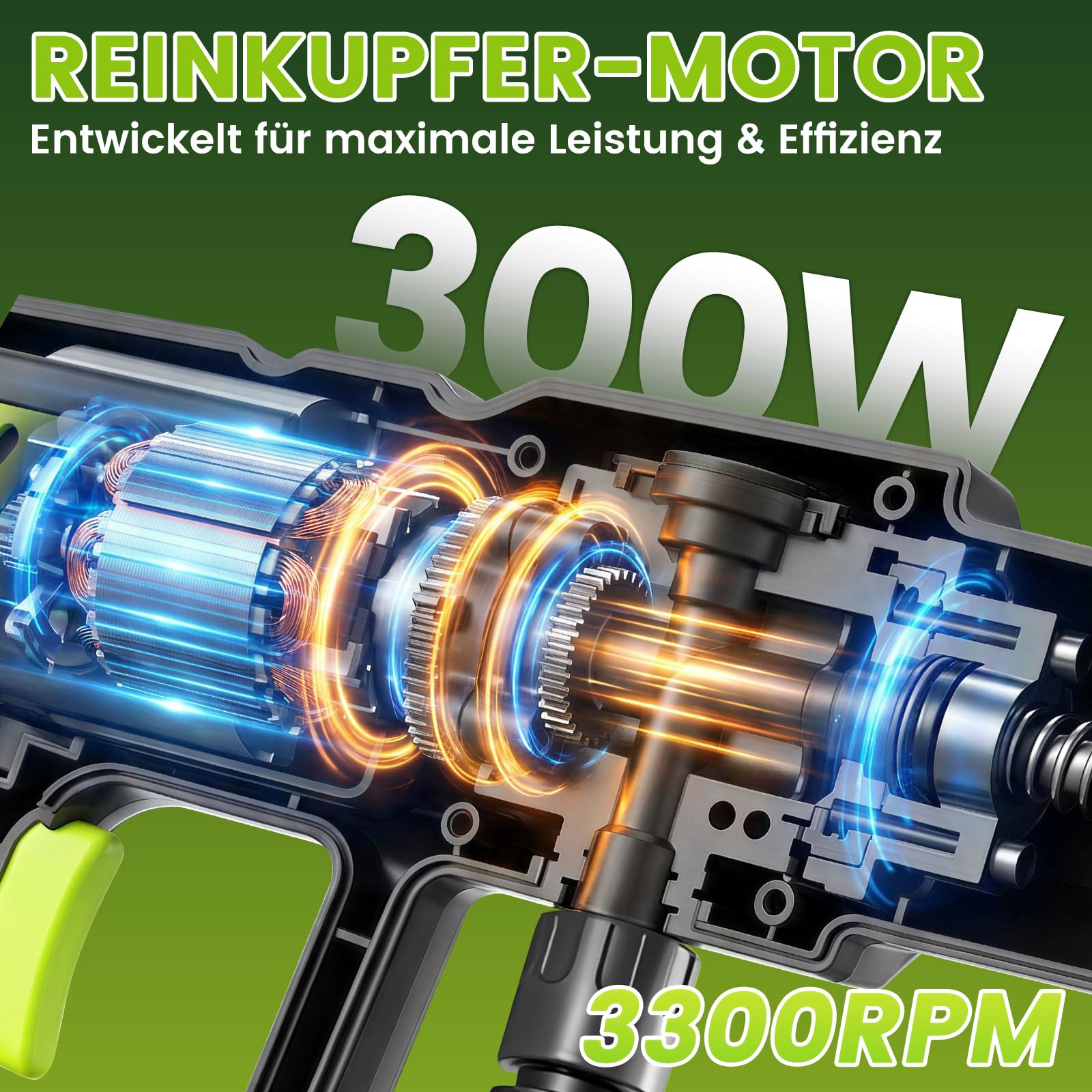 Akku Hochdruckreiniger Kompatibel mit Makita Akku, 270L/H Mobiler Akku Druckreiniger mit 2x4Ah Akku, mit Absperrventil, 6-in-1 und Düse & 5M Schlauch, für Auto Garten Reinigung und Bewässerung