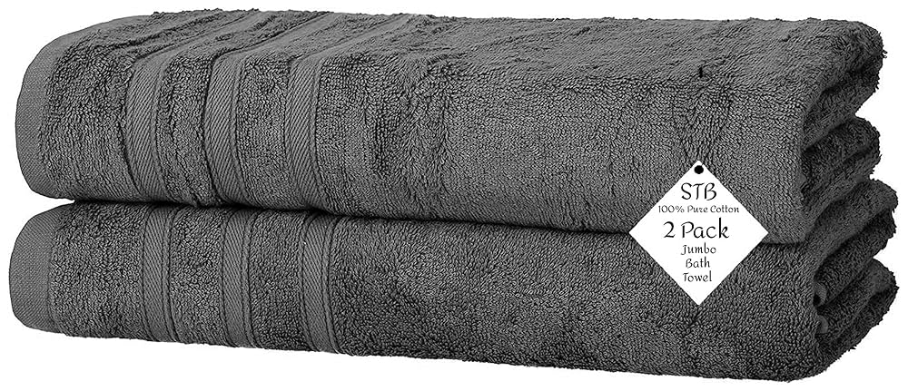 Pack Of 2 Jumbo Bath Towels Sheets 100% Pure Cotton Quick Dry Gym, Spa, Hotel Quality 500-GSM Large Size Bathroom Towels 75 X 150 Cm (Lime Green