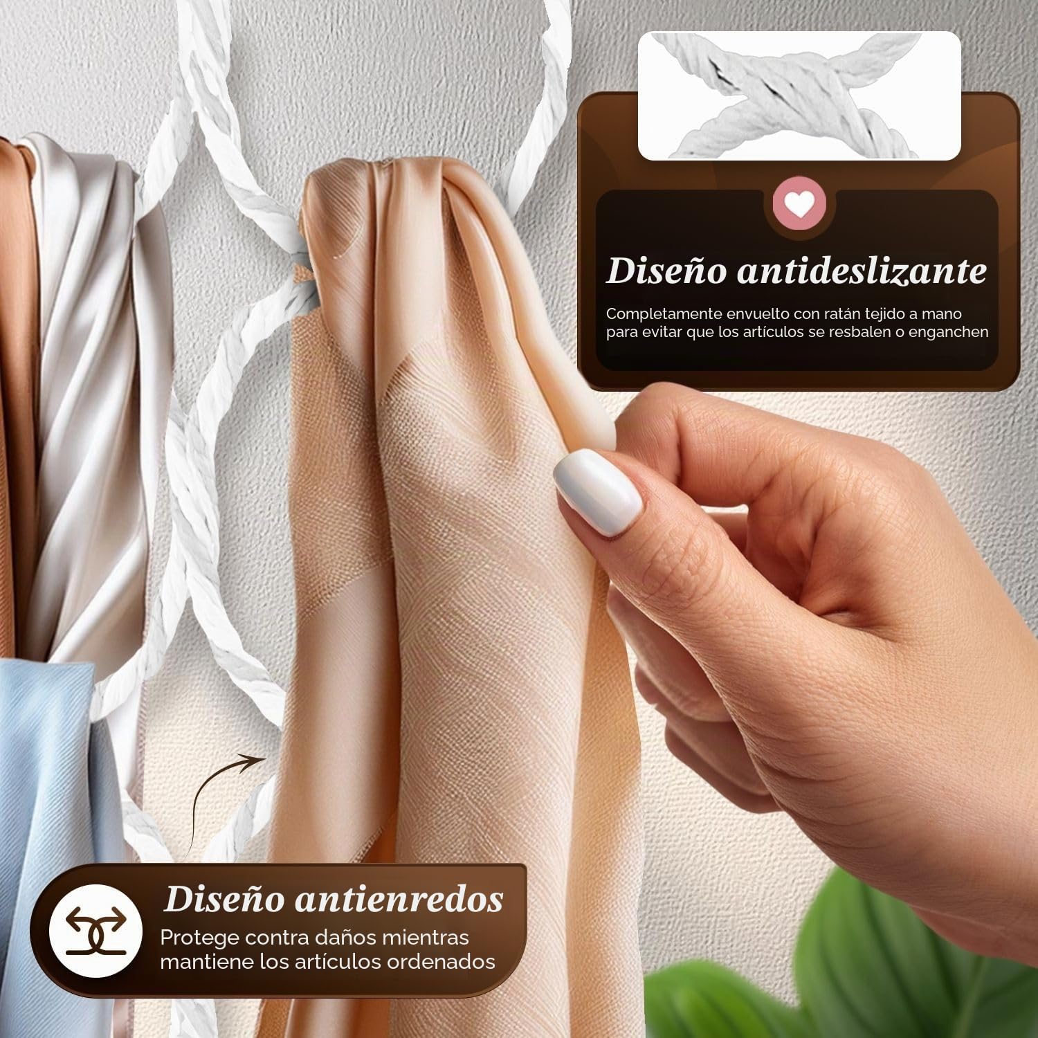 Flexzion Colgador para Bufandas Percha para Corbatas Organizador para Pañuelos 28 círculos Multifucional Organización del Armario y Habitación, Plegable para Almanecimiento, Blanco