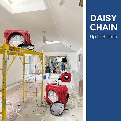 Miniatura 6 de ALORAIR Limpiador de aire con filtración de 3 etapas, máquina de aire negativo apilable para uso industrial y comercial, limpiador de aire de