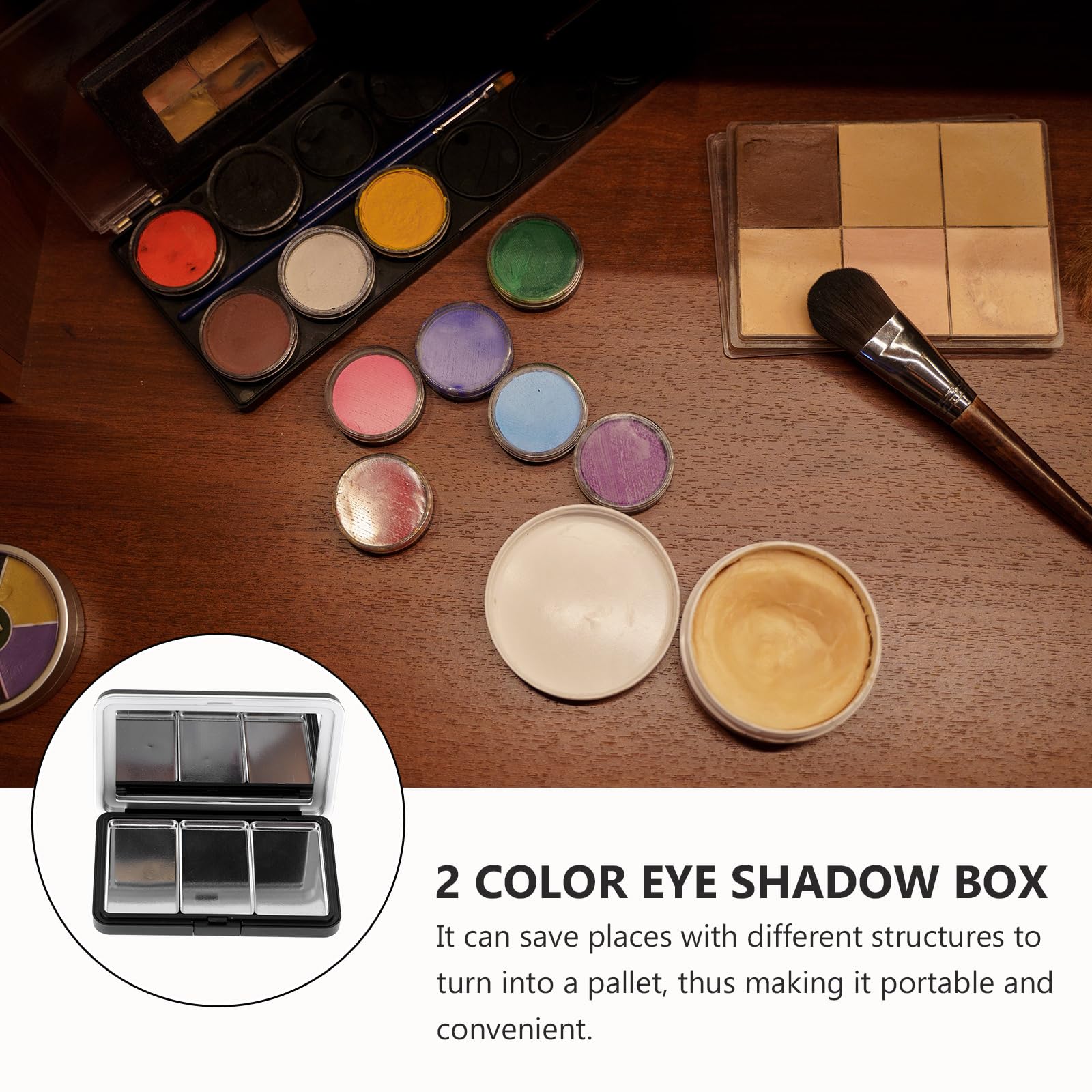 Paleta de sombras de ojos vacía: paleta de maquillaje magnética recargable con espejo para sombra de ojos en polvo, rubor, lápiz labial, resaltado - tamaño de viaje compacto 4