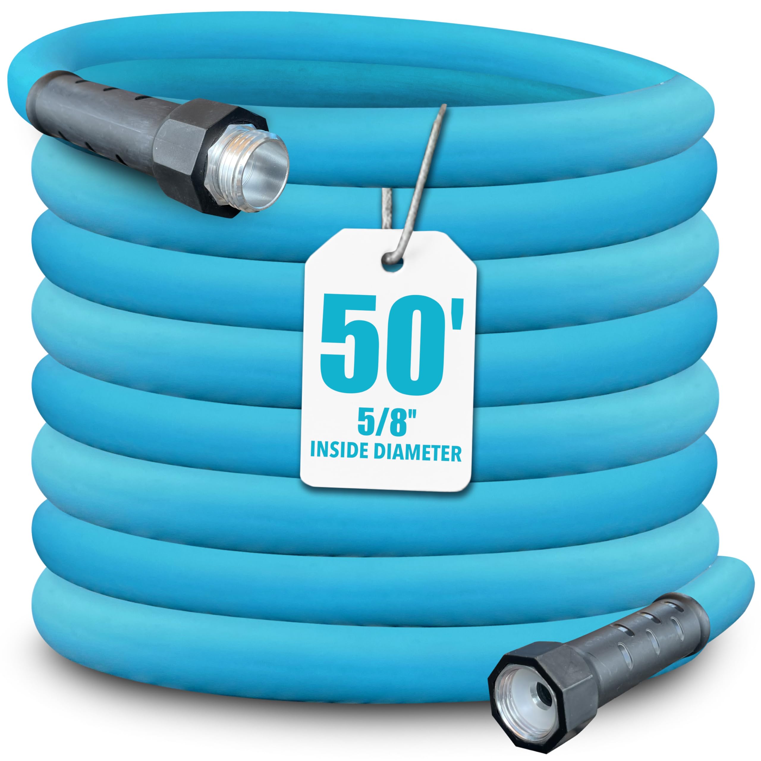 Aqua Joe Men's Ajpgh50-Pro Hybridflex Professional-Grade Kink Abrasion-Resistant Hybrid Polymer Garden Hose W/Dual Swivel Grenade Grips, 500-Psi Burst, 50-Foot X 5/8-Inch And Bpa/Phthalate/Lead-Free Ratings