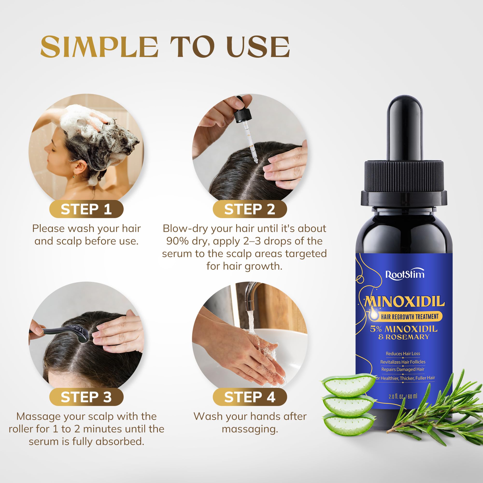5% Minoxidil Hair Growth Serum with Biotin & Rosemary