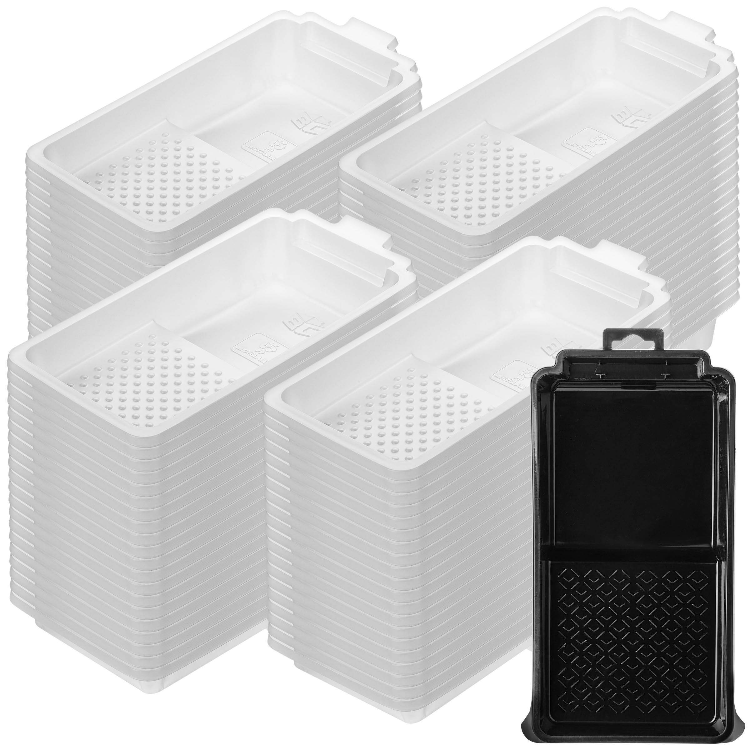 Bates- Bandeja de pintura, 4 pulgadas, una bandeja de pintura de plástico con 20 forros para bandeja de pintura,