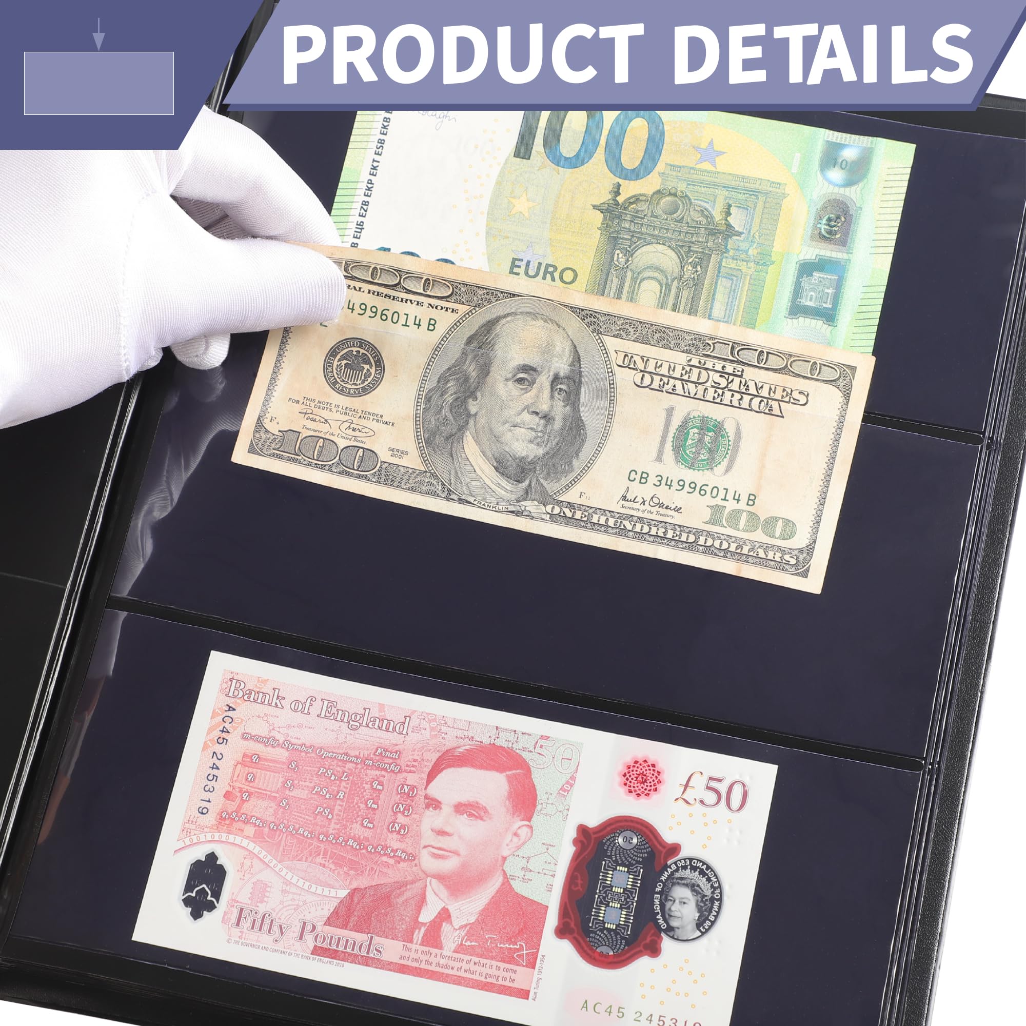 Uncle Paul 60 kieszeni album walutowy – album na banknoty ze sztucznej