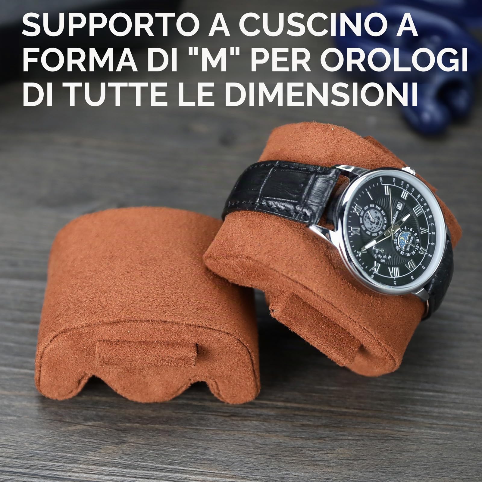 Porta Orologi Uomo 4 Posti, Scatola Porta Orologi Uomo 4 Posti, da Viaggio in Pelle PU, Portatile Scatola per, Donna (Nero/Marrone)