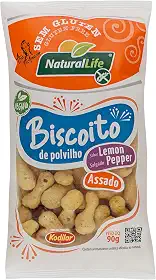 Biscoito de Polvilho Natural Life - Sabor Lemon Pepper - Sem Glúten - Vegano - 90g