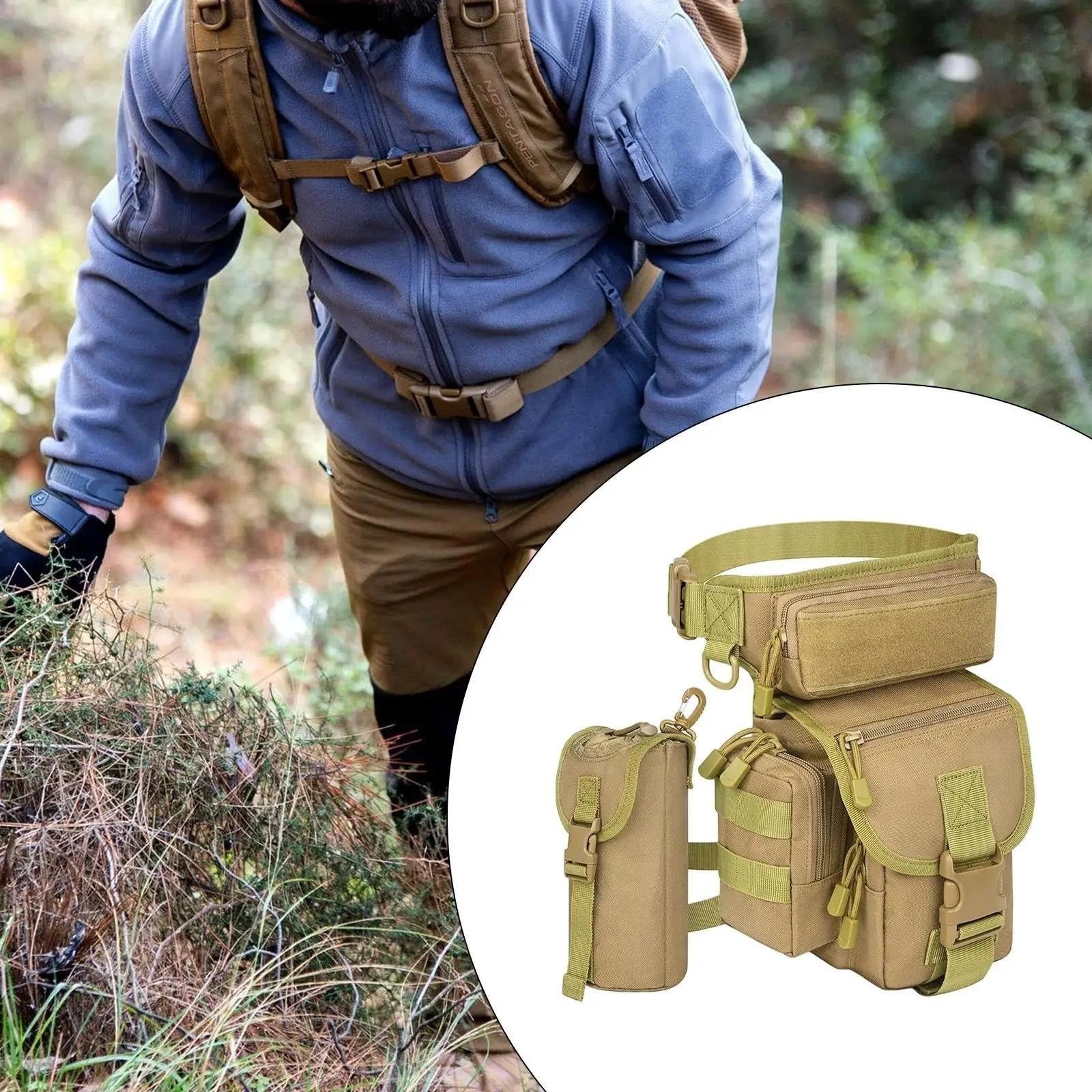Motorrad Hecktasche Für Radfahren Reiten Reisen Oberschenkel Beintasche Mit Wasserflaschentasche Motorradtasche(Schwarz)
