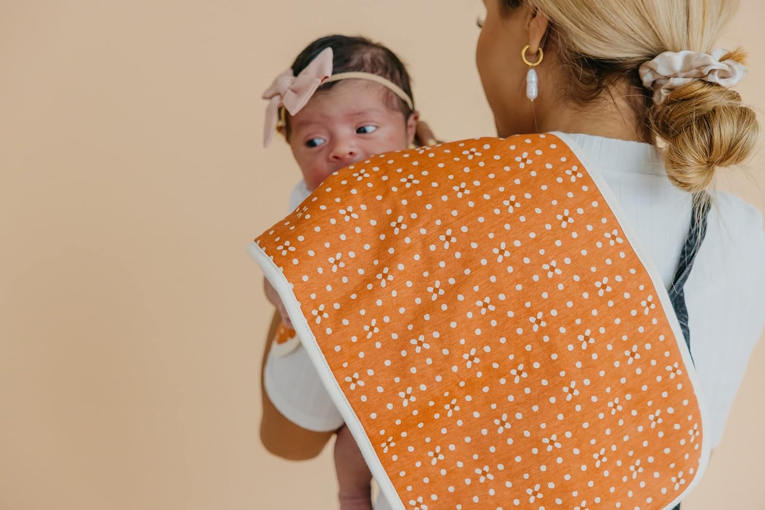  Premium Baby Burp Cloths - 3-Pack Large Cotton Burp Cloths, Extra Soft Spit Up Rags with 3 Absorbent Layers, Perfect for Baby Boy and Baby Girl Gifts (21" x 10" Size, Rue Set) thumbnail
