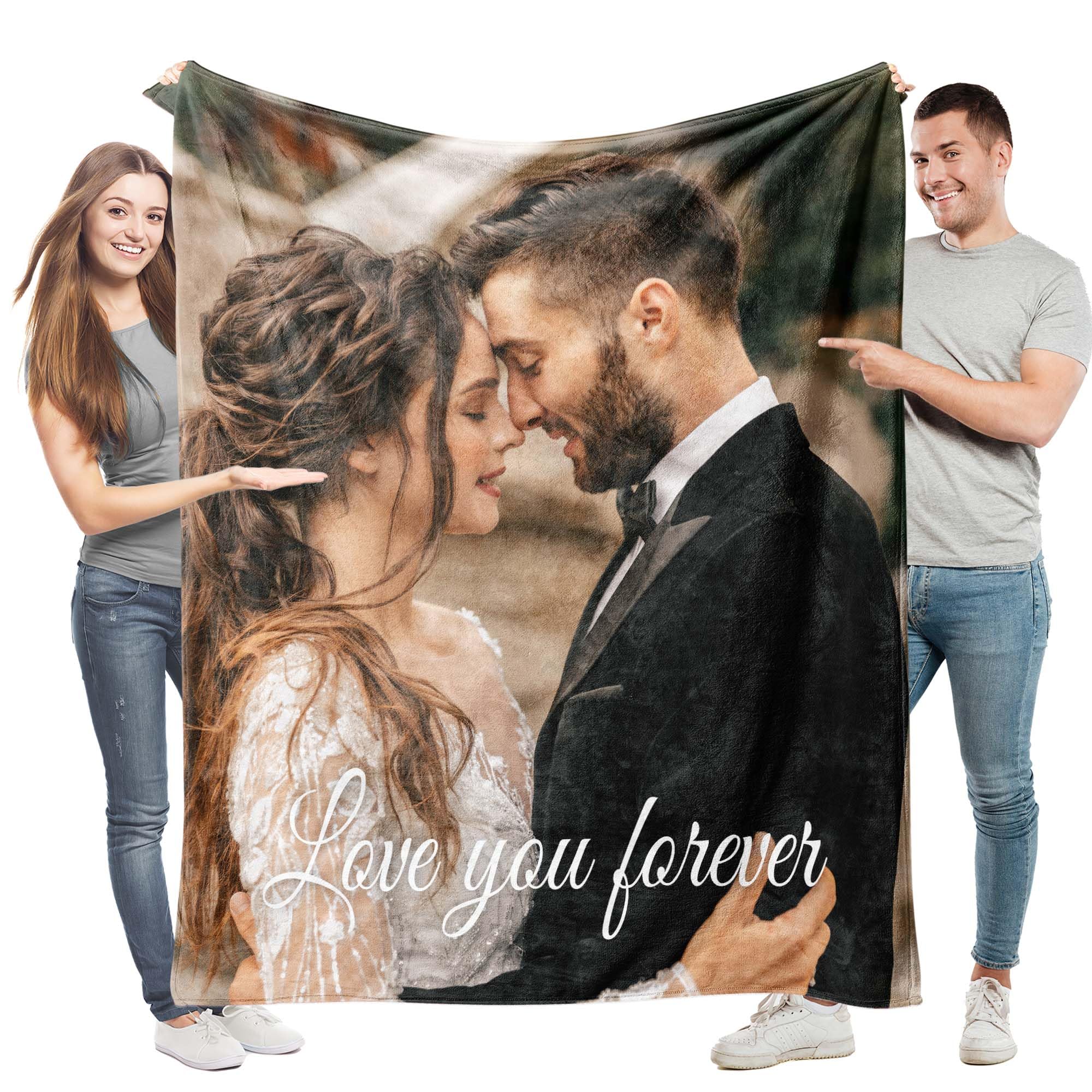 Coperta Personalizzata Con Foto - Plaid Con 4 Foto E Dedica, Regalo Ideale Per Festa Del Papà - Foto 2
