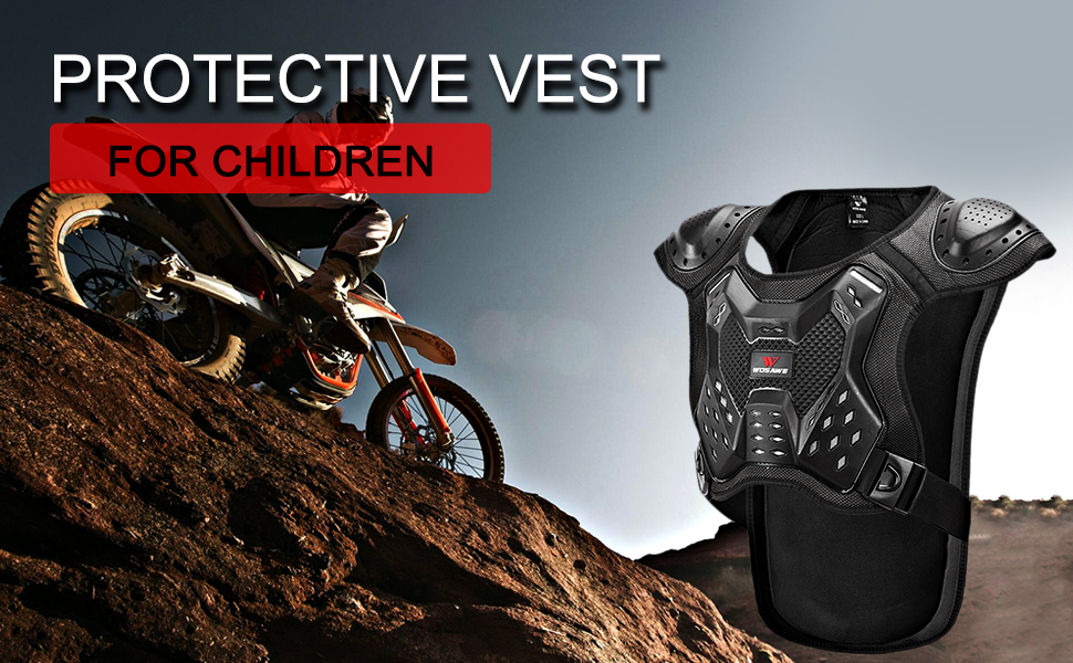 Gilet Armure De Poitrine Enfant WOSAWE - Motocross, Course, Protection Dos Et Poitrine - Neuf