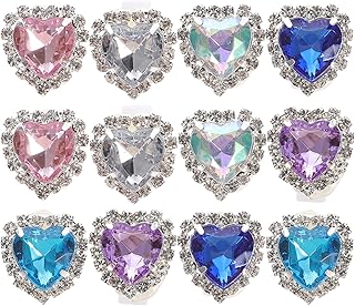 Shoelaces Charms Clips Heart Shaped Shoelaces Clips, Rhinestones Shoelaces Clips, Shoelace Charms,12pcs Rhinestones Shoelaces Clips