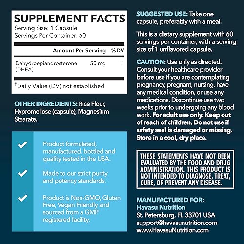 Miniatura 2 de DHEA Extra Strength Diseñado para la pérdida de peso saludable los niveles de energía juvenil y la promoción de los niveles de hormonas equilibradas